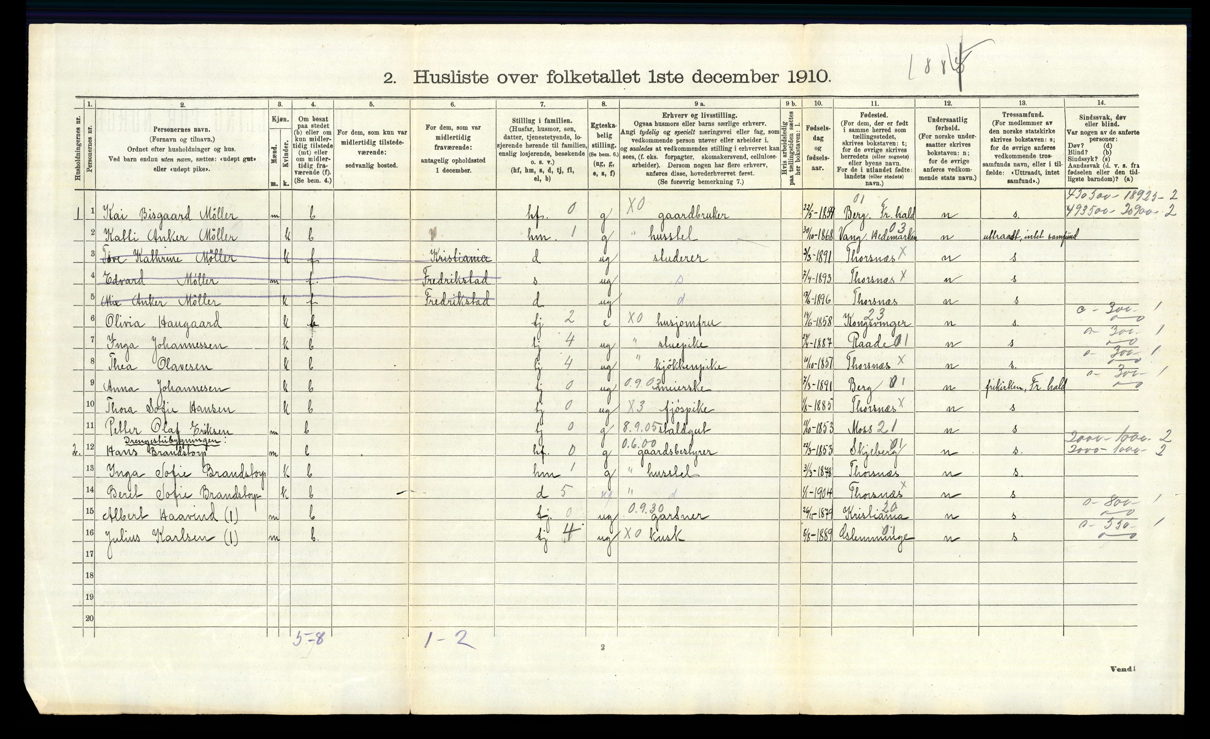 RA, 1910 census for Torsnes, 1910, p. 209