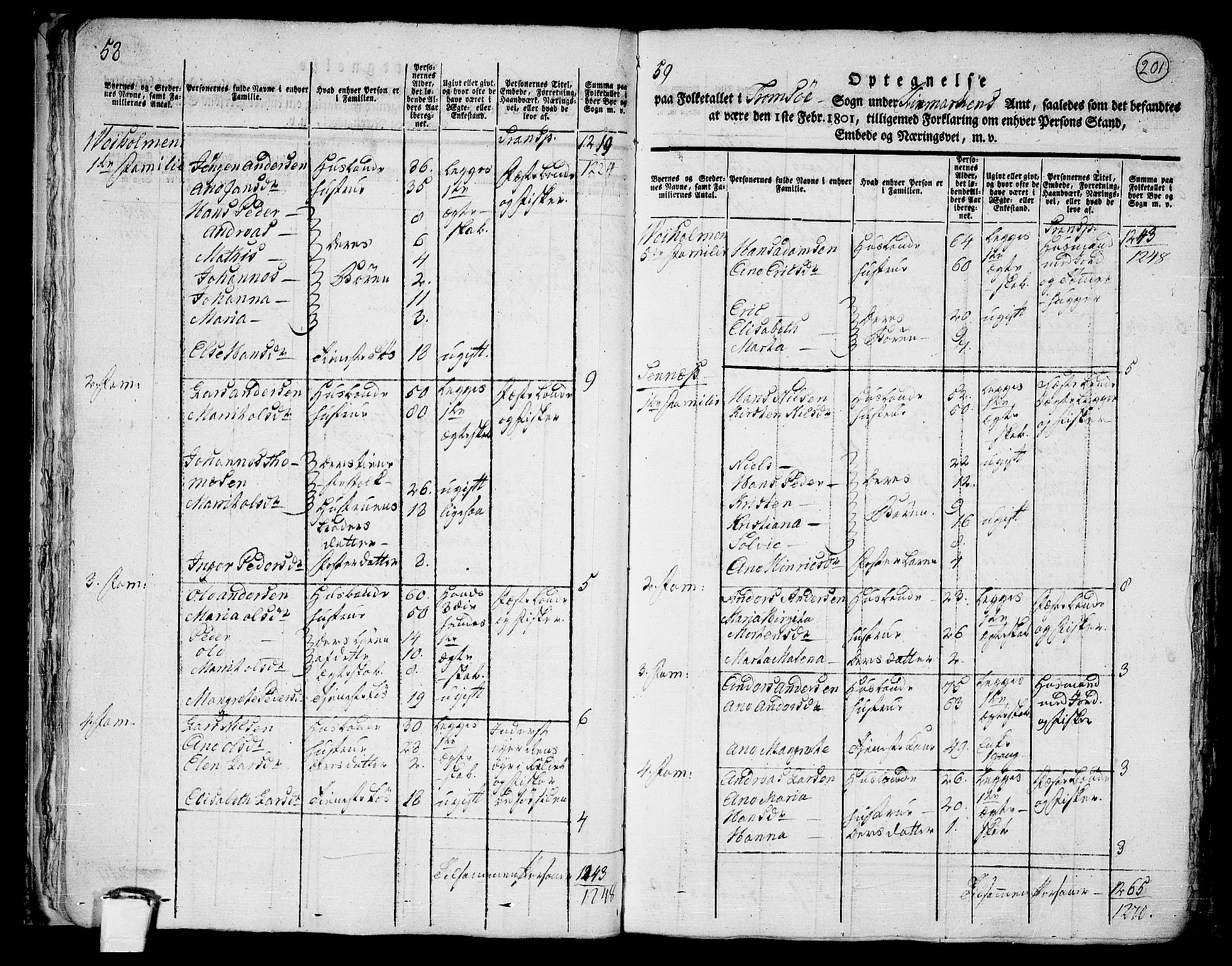 RA, 1801 census for 1902P Tromsø, 1801, p. 200b-201a