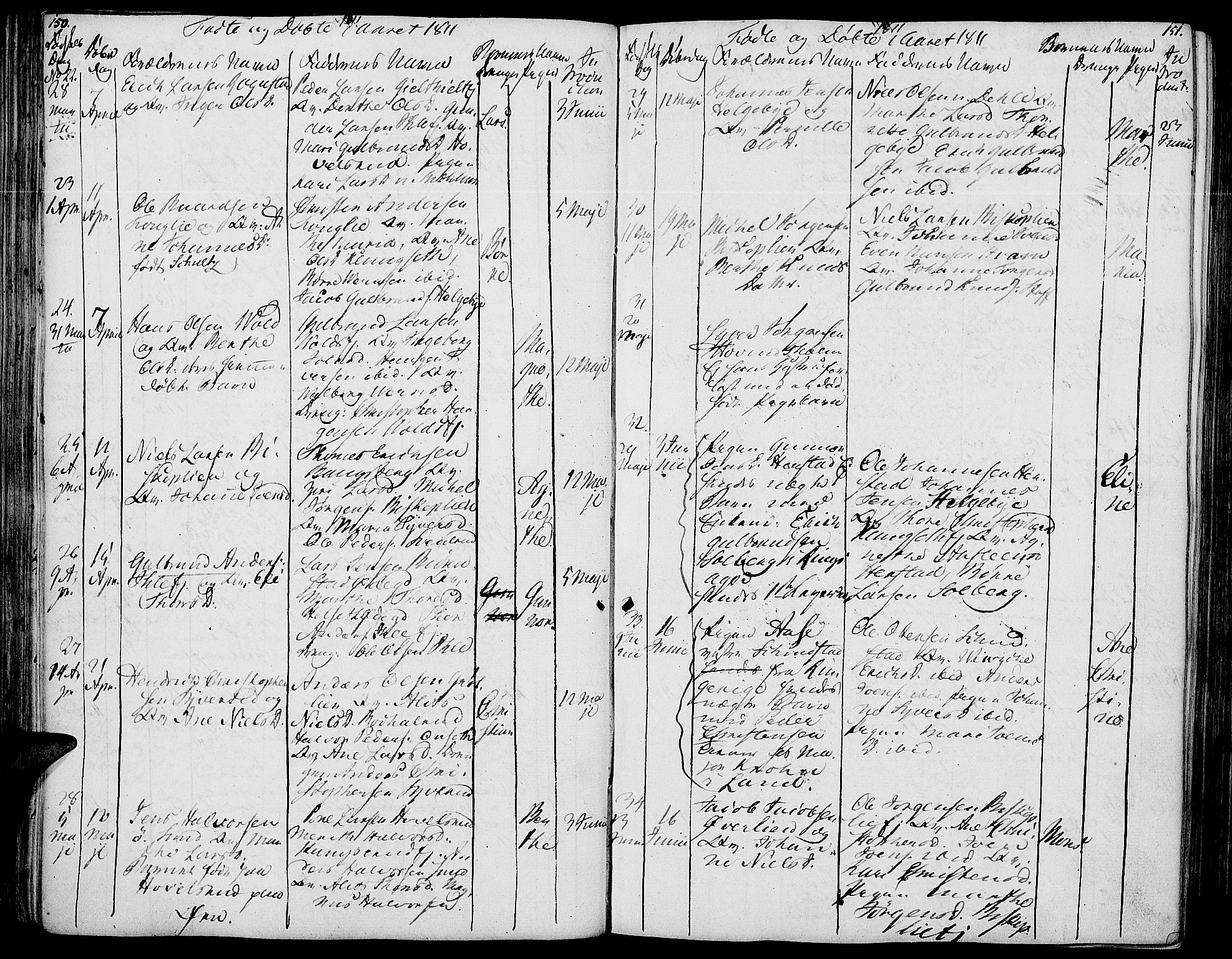 Nes prestekontor, Hedmark, AV/SAH-PREST-020/K/Ka/L0001: Parish register (official) no. 1, 1802-1814, p. 150-151