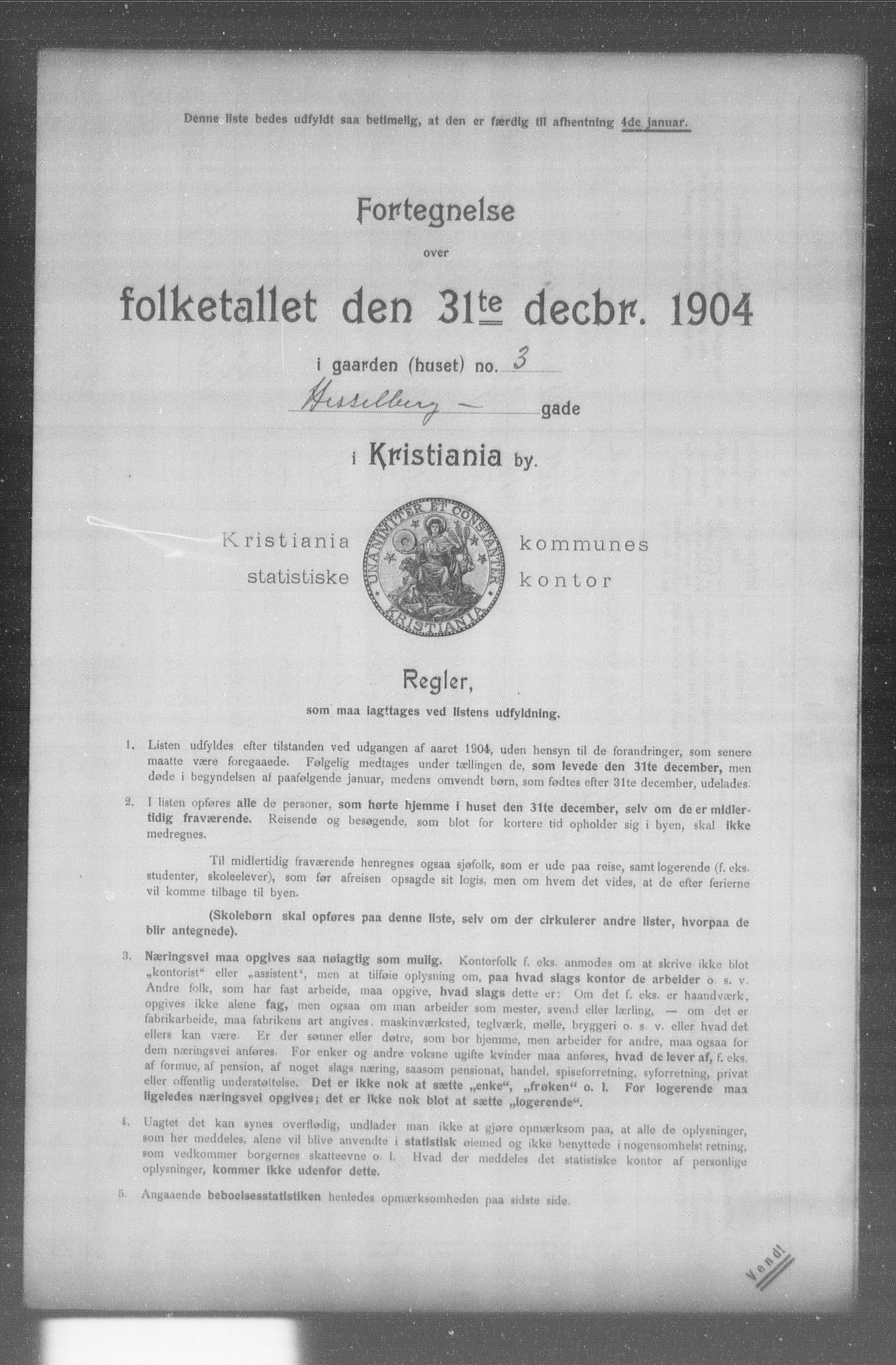 OBA, Municipal Census 1904 for Kristiania, 1904, p. 7700