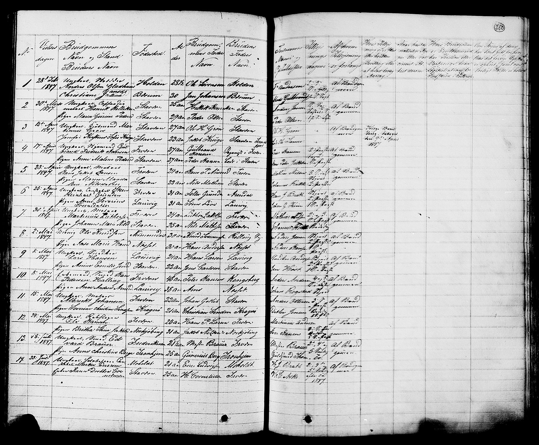 Stavern kirkebøker, AV/SAKO-A-318/G/Ga/L0002: Parish register (copy) no. 2, 1839-1909, p. 250