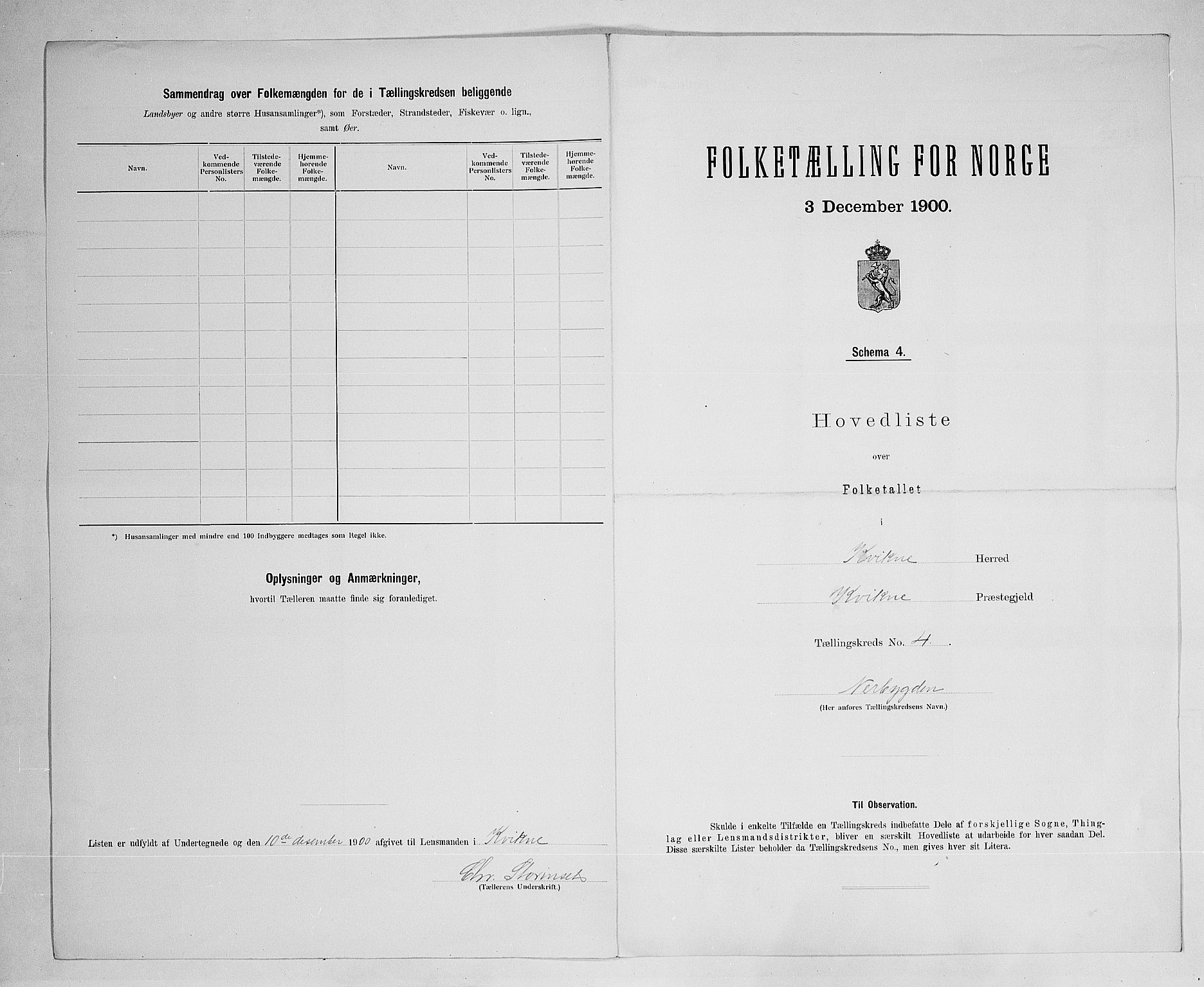 SAH, 1900 census for Kvikne, 1900, p. 18