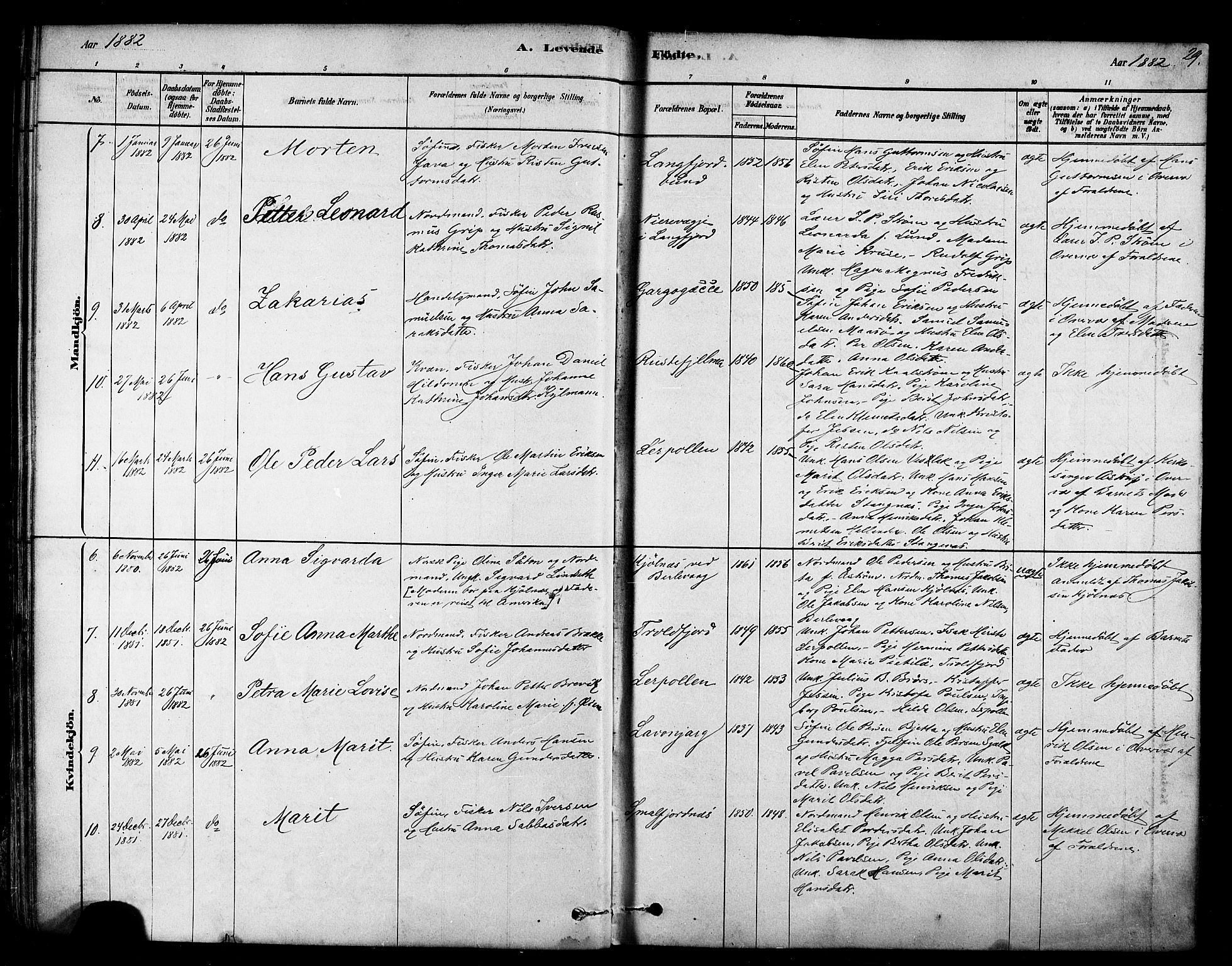 Tana sokneprestkontor, SATØ/S-1334/H/Ha/L0004kirke: Parish register (official) no. 4, 1878-1891, p. 29