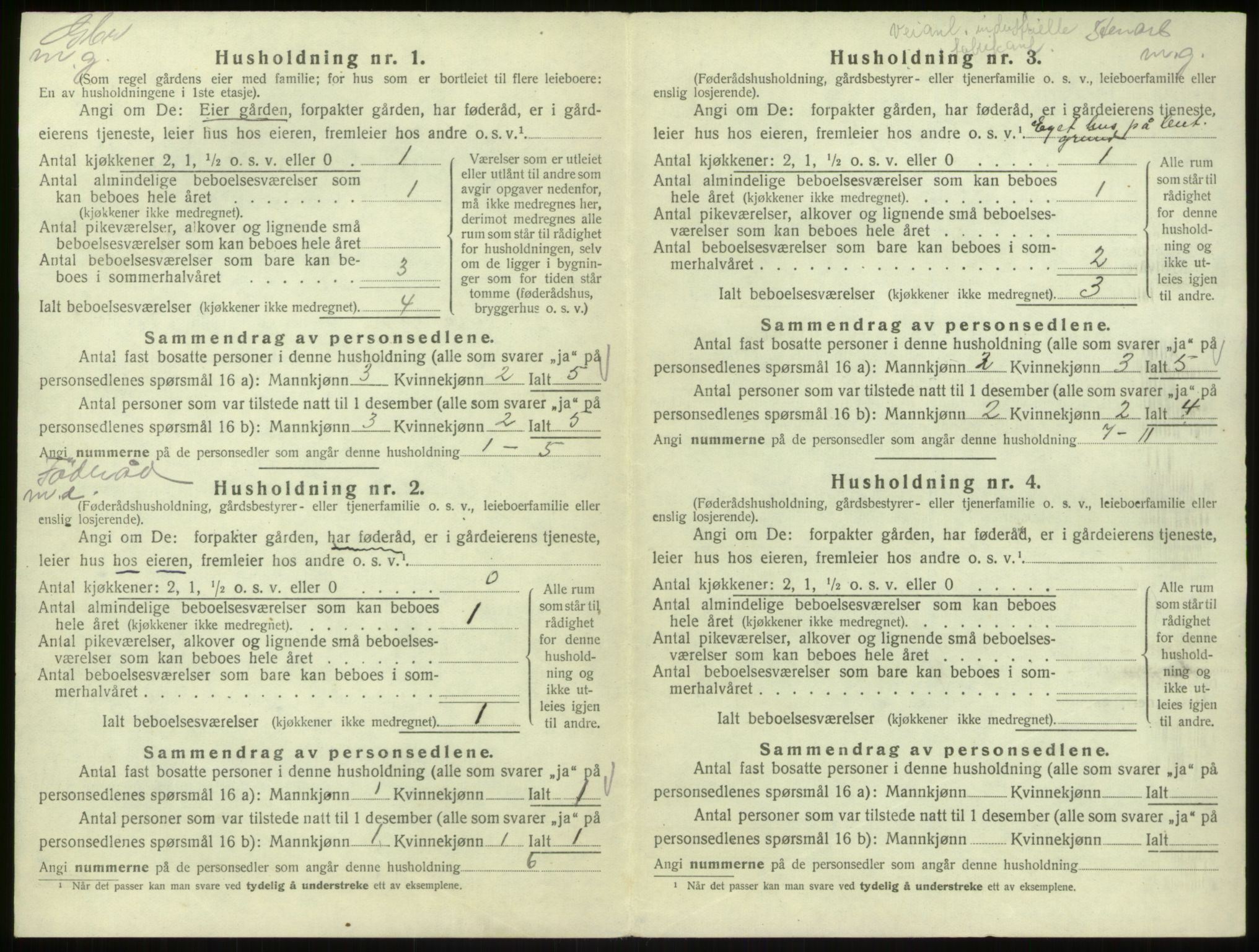 SAB, 1920 census for Hosanger, 1920, p. 467