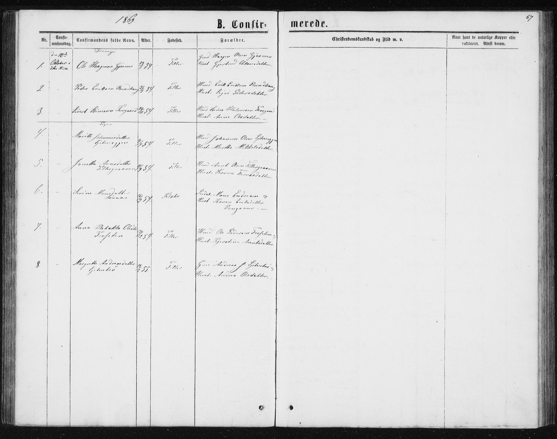 Ministerialprotokoller, klokkerbøker og fødselsregistre - Sør-Trøndelag, SAT/A-1456/621/L0459: Parish register (copy) no. 621C02, 1866-1895, p. 67