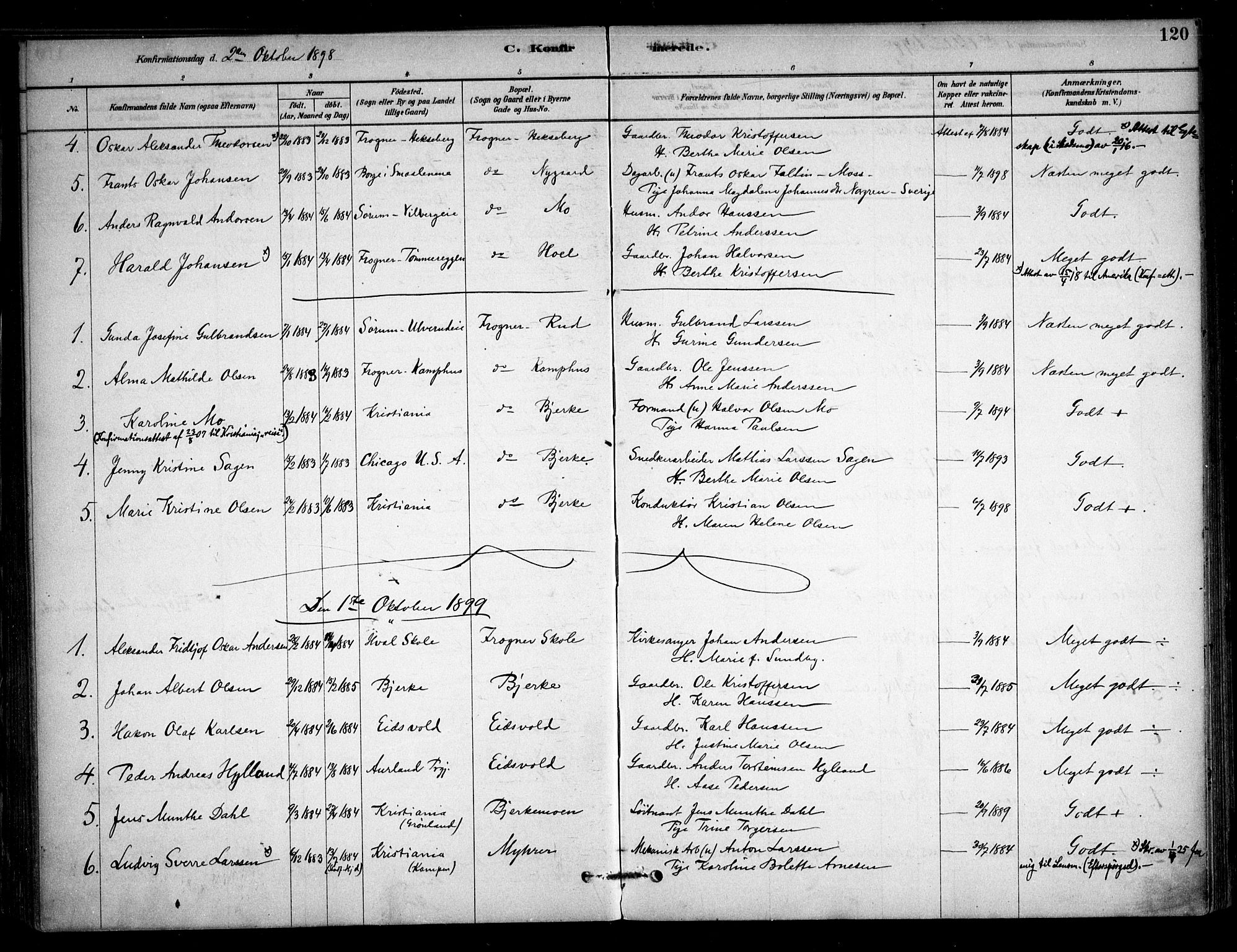 Sørum prestekontor Kirkebøker, SAO/A-10303/F/Fb/L0001: Parish register (official) no. II 1, 1878-1915, p. 120