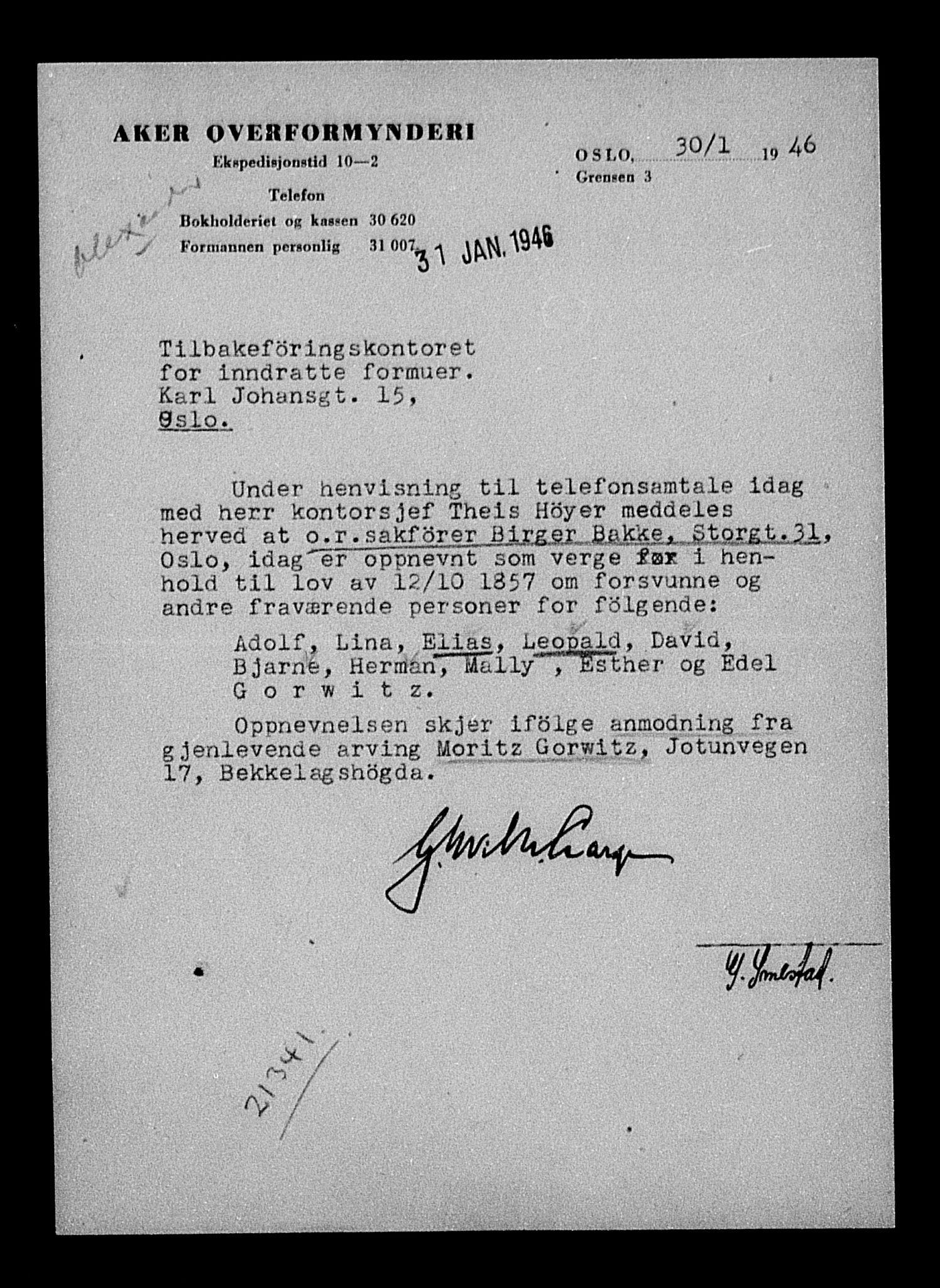 Justisdepartementet, Tilbakeføringskontoret for inndratte formuer, AV/RA-S-1564/H/Hc/Hcc/L0940: --, 1945-1947, p. 208