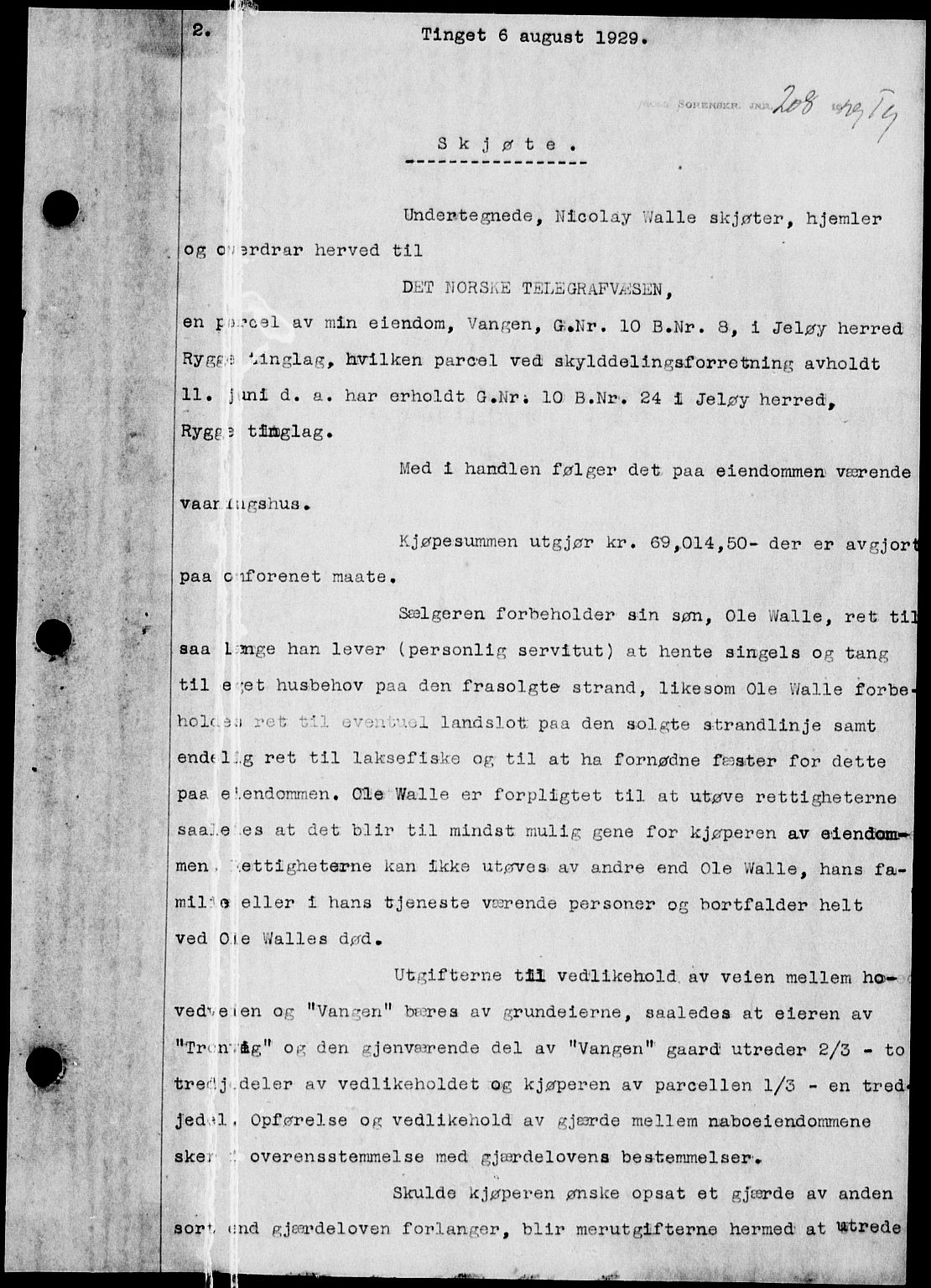 Moss sorenskriveri, SAO/A-10168: Mortgage book no. 35, 1929-1930, Deed date: 06.08.1929