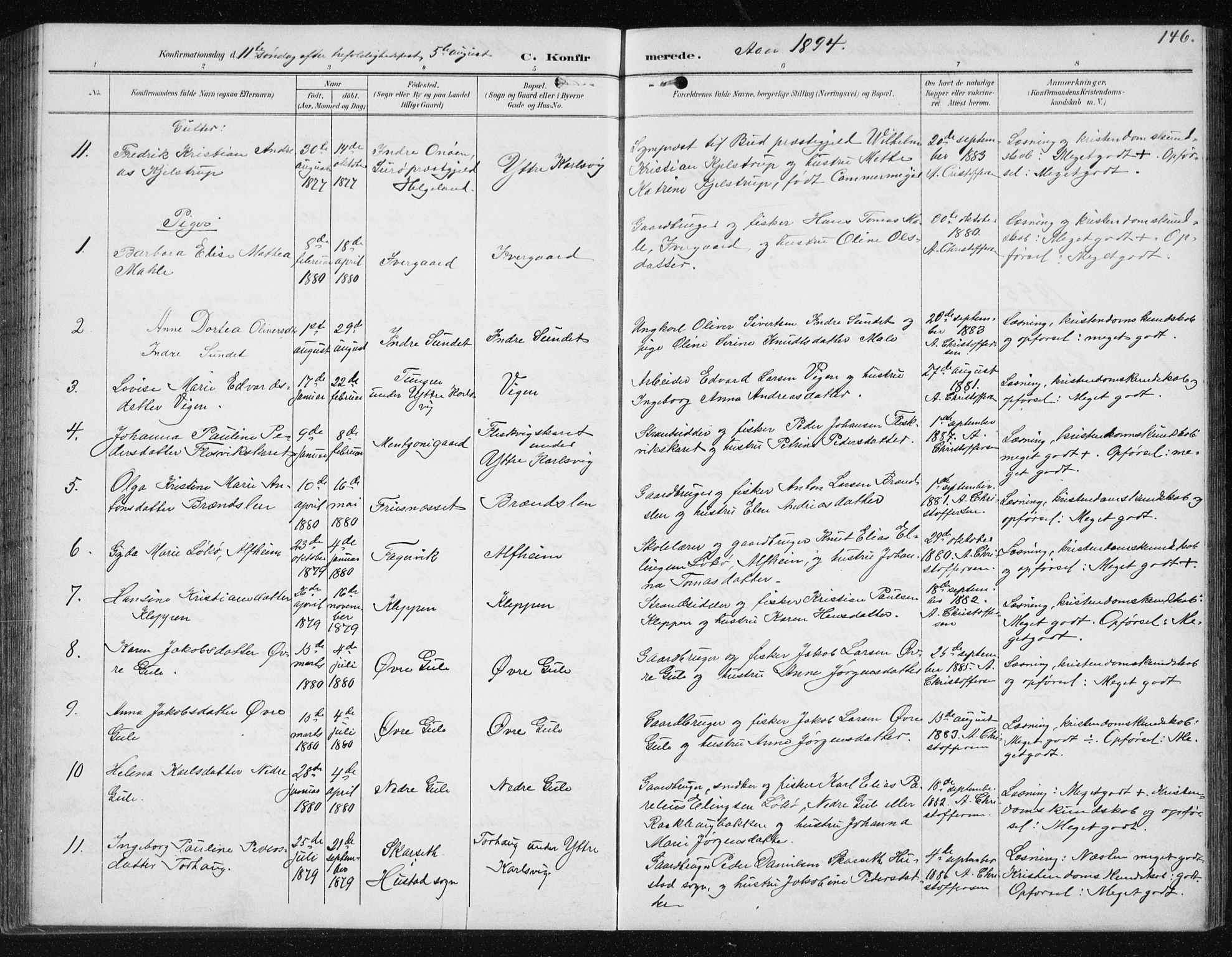 Ministerialprotokoller, klokkerbøker og fødselsregistre - Møre og Romsdal, AV/SAT-A-1454/566/L0773: Parish register (copy) no. 566C02, 1892-1909, p. 146