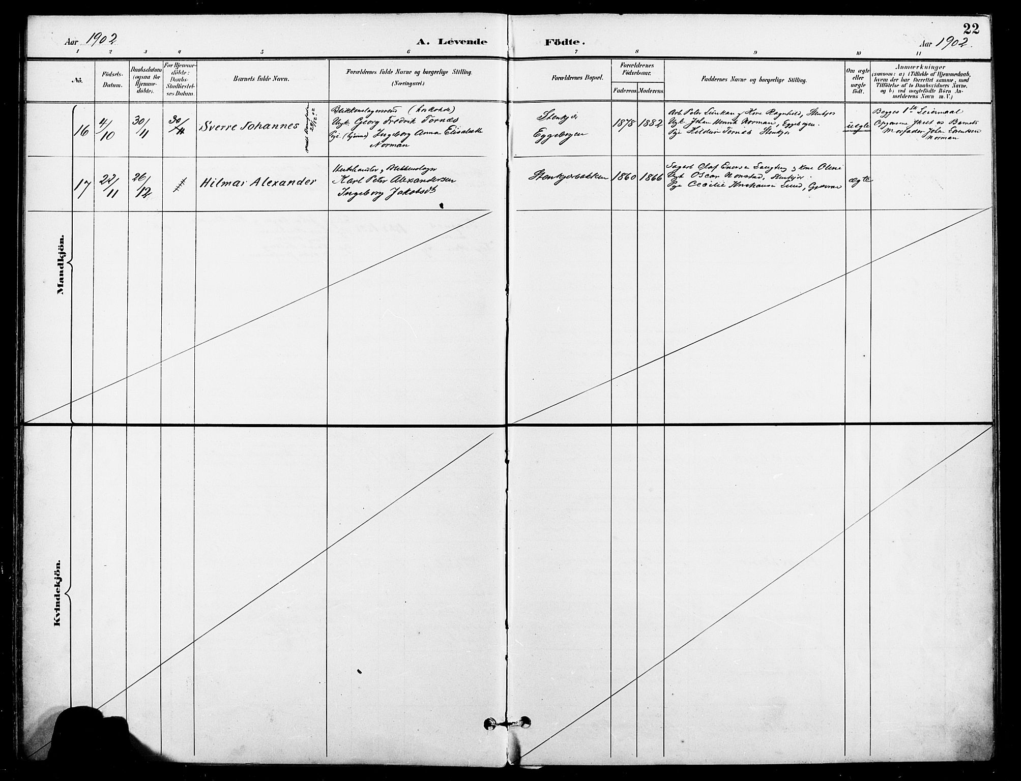 Ministerialprotokoller, klokkerbøker og fødselsregistre - Nord-Trøndelag, AV/SAT-A-1458/740/L0379: Parish register (official) no. 740A02, 1895-1907, p. 22