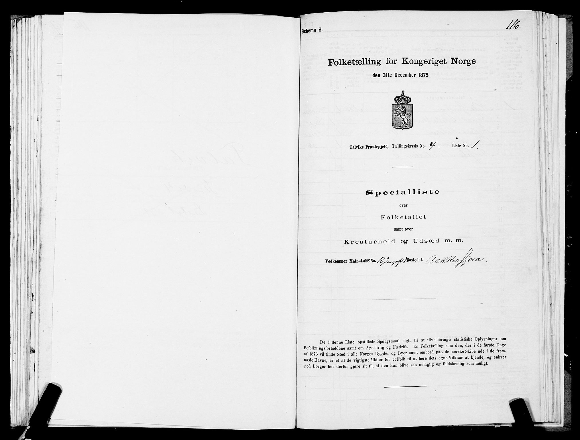 SATØ, 1875 census for 2013P Talvik, 1875, p. 2116