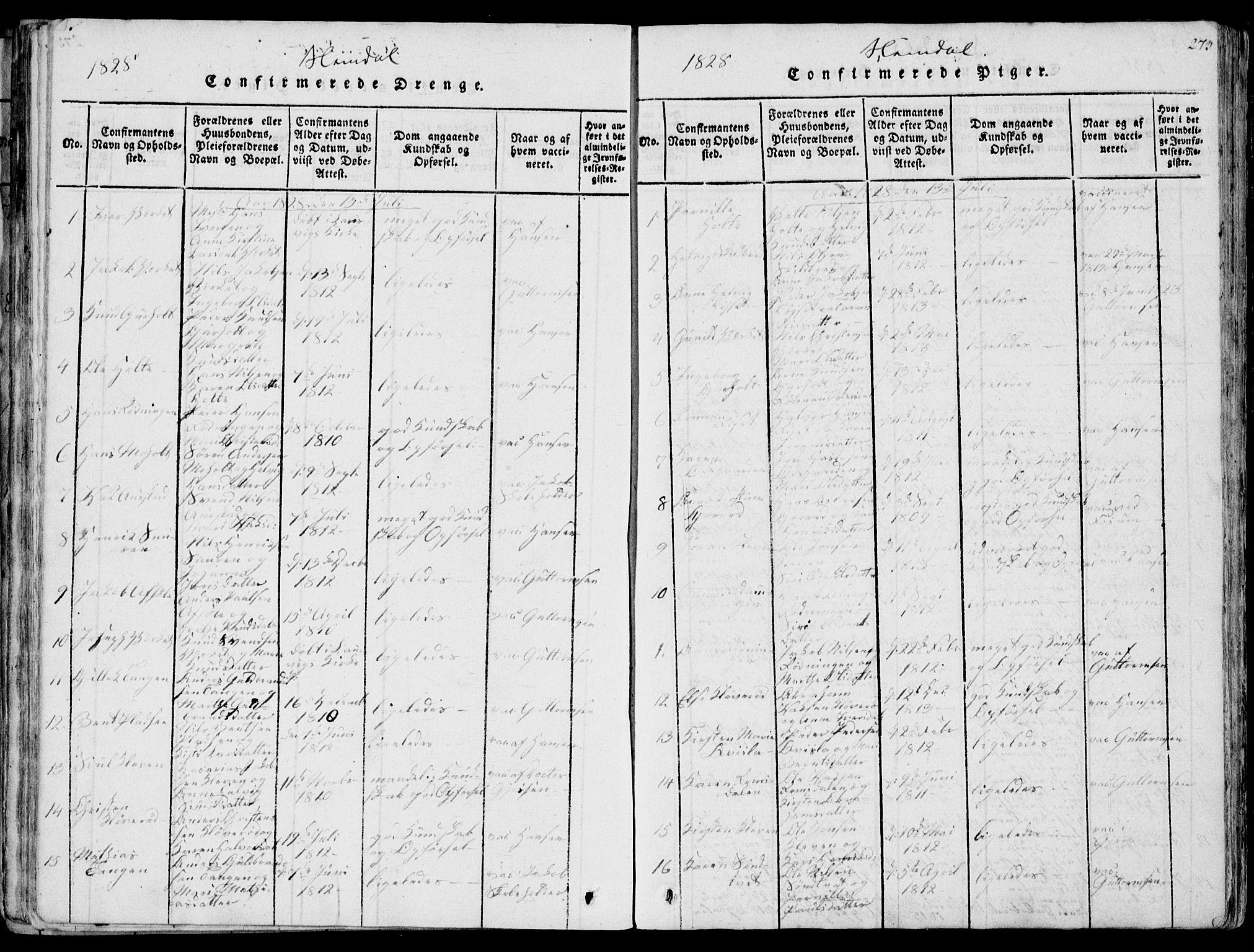 Eidanger kirkebøker, AV/SAKO-A-261/F/Fa/L0007: Parish register (official) no. 7, 1814-1831, p. 273