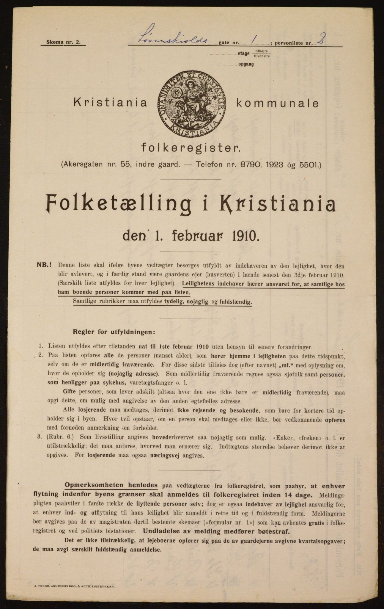 OBA, Municipal Census 1910 for Kristiania, 1910, p. 56765