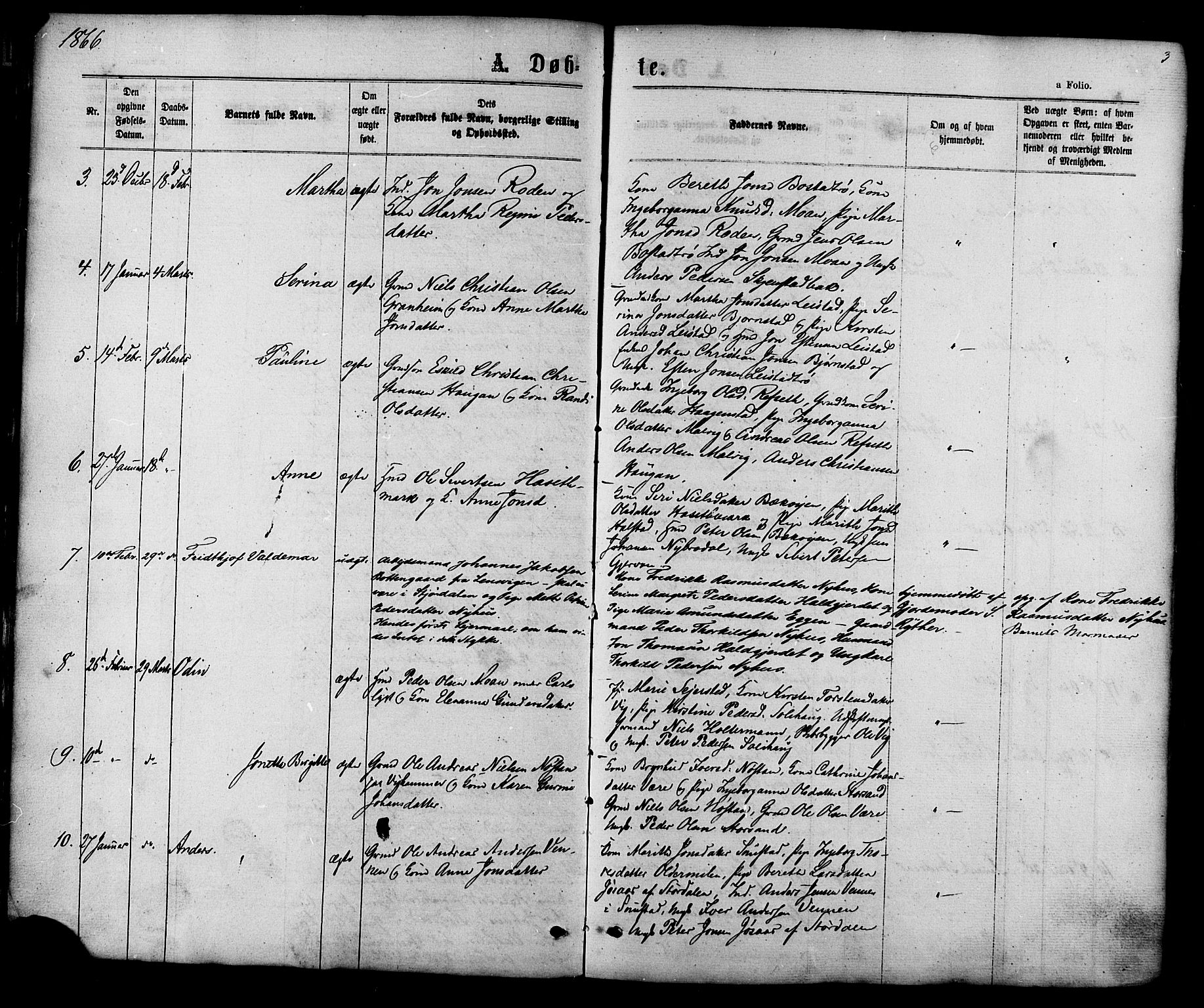 Ministerialprotokoller, klokkerbøker og fødselsregistre - Sør-Trøndelag, SAT/A-1456/616/L0409: Parish register (official) no. 616A06, 1865-1877, p. 3