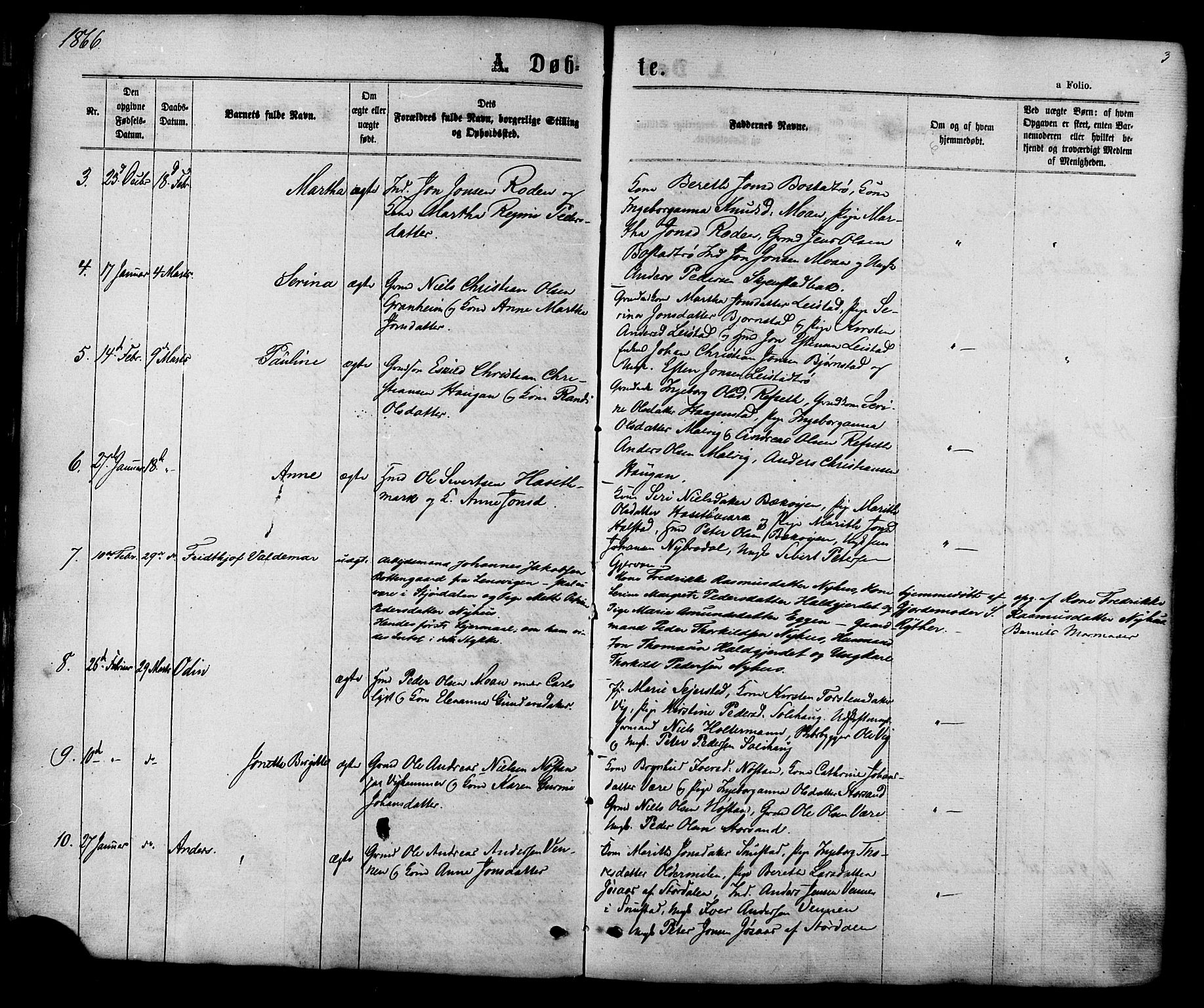 Ministerialprotokoller, klokkerbøker og fødselsregistre - Sør-Trøndelag, AV/SAT-A-1456/616/L0409: Parish register (official) no. 616A06, 1865-1877, p. 3