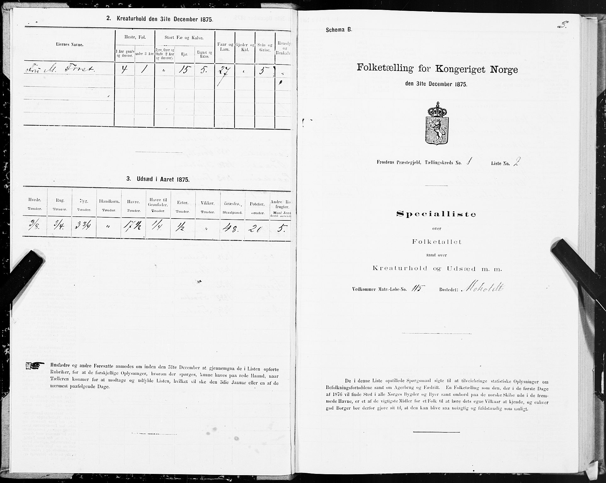 SAT, 1875 census for 1717P Frosta, 1875, p. 1003