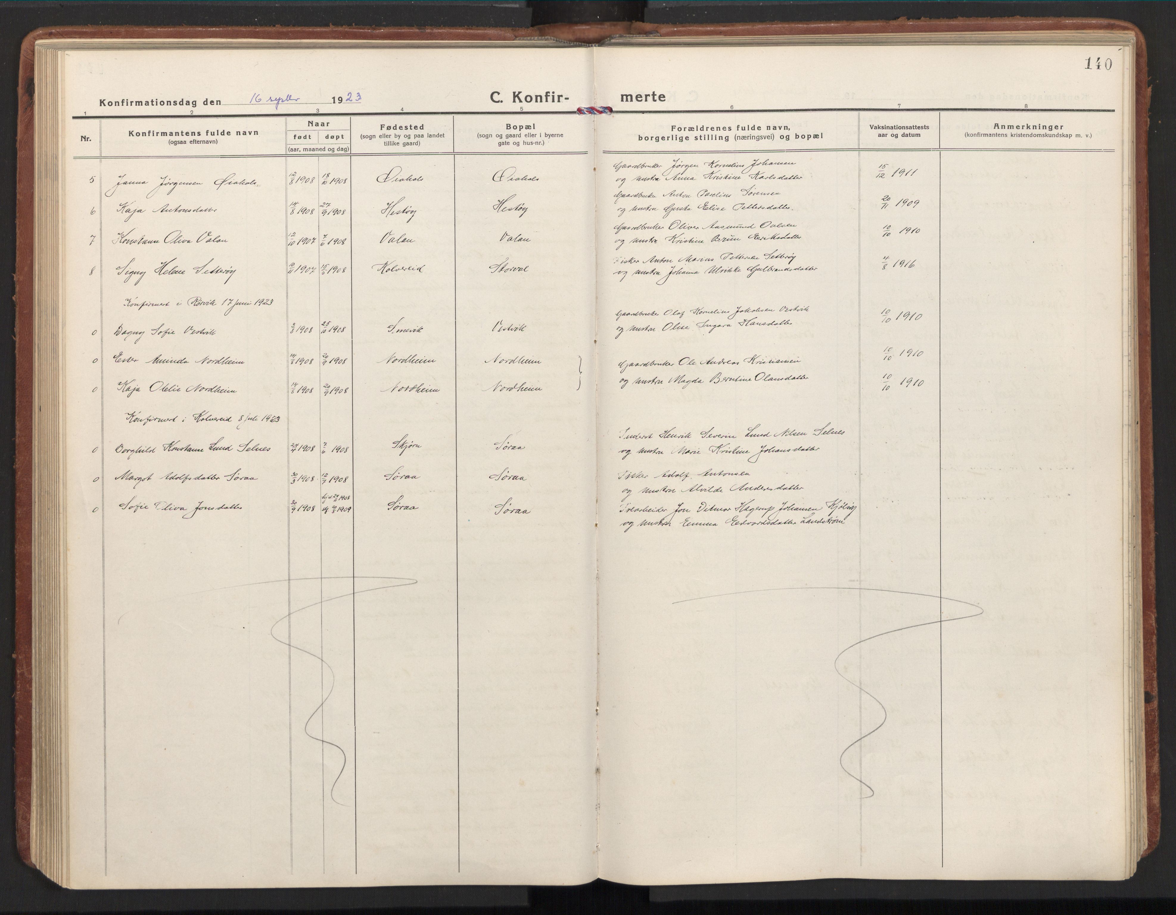 Ministerialprotokoller, klokkerbøker og fødselsregistre - Nord-Trøndelag, SAT/A-1458/784/L0678: Parish register (official) no. 784A13, 1921-1938, p. 140