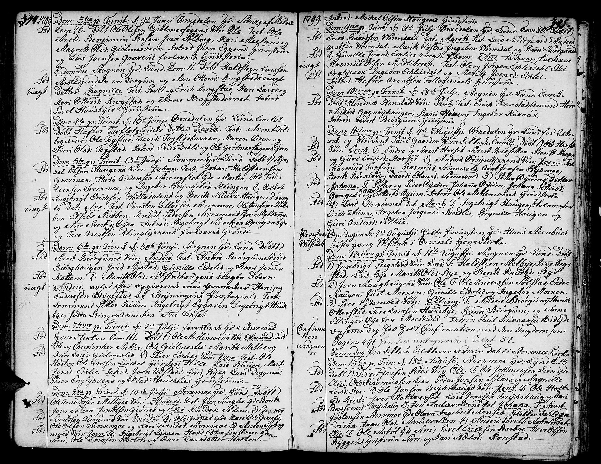 Ministerialprotokoller, klokkerbøker og fødselsregistre - Sør-Trøndelag, SAT/A-1456/668/L0802: Parish register (official) no. 668A02, 1776-1799, p. 344-345