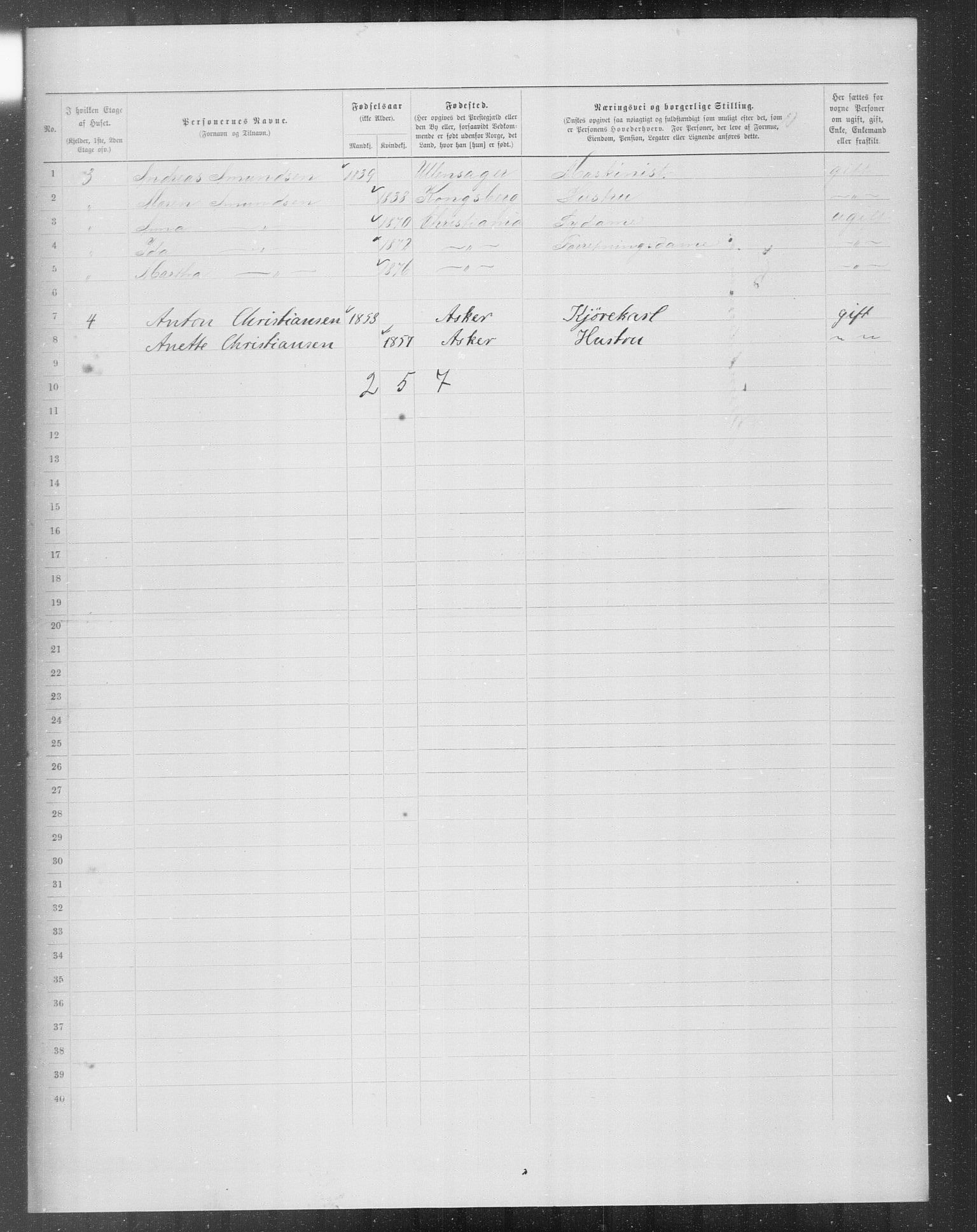 OBA, Municipal Census 1899 for Kristiania, 1899, p. 8662