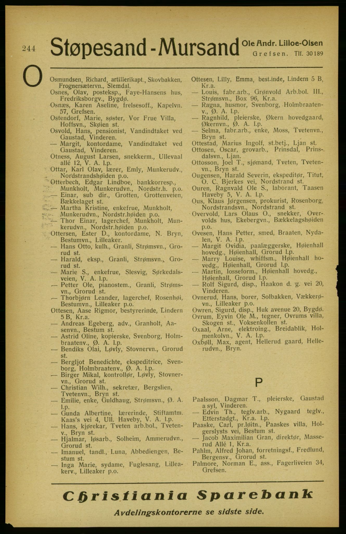 Aker adressebok/adressekalender, PUBL/001/A/002: Akers adressekalender, 1922, p. 244