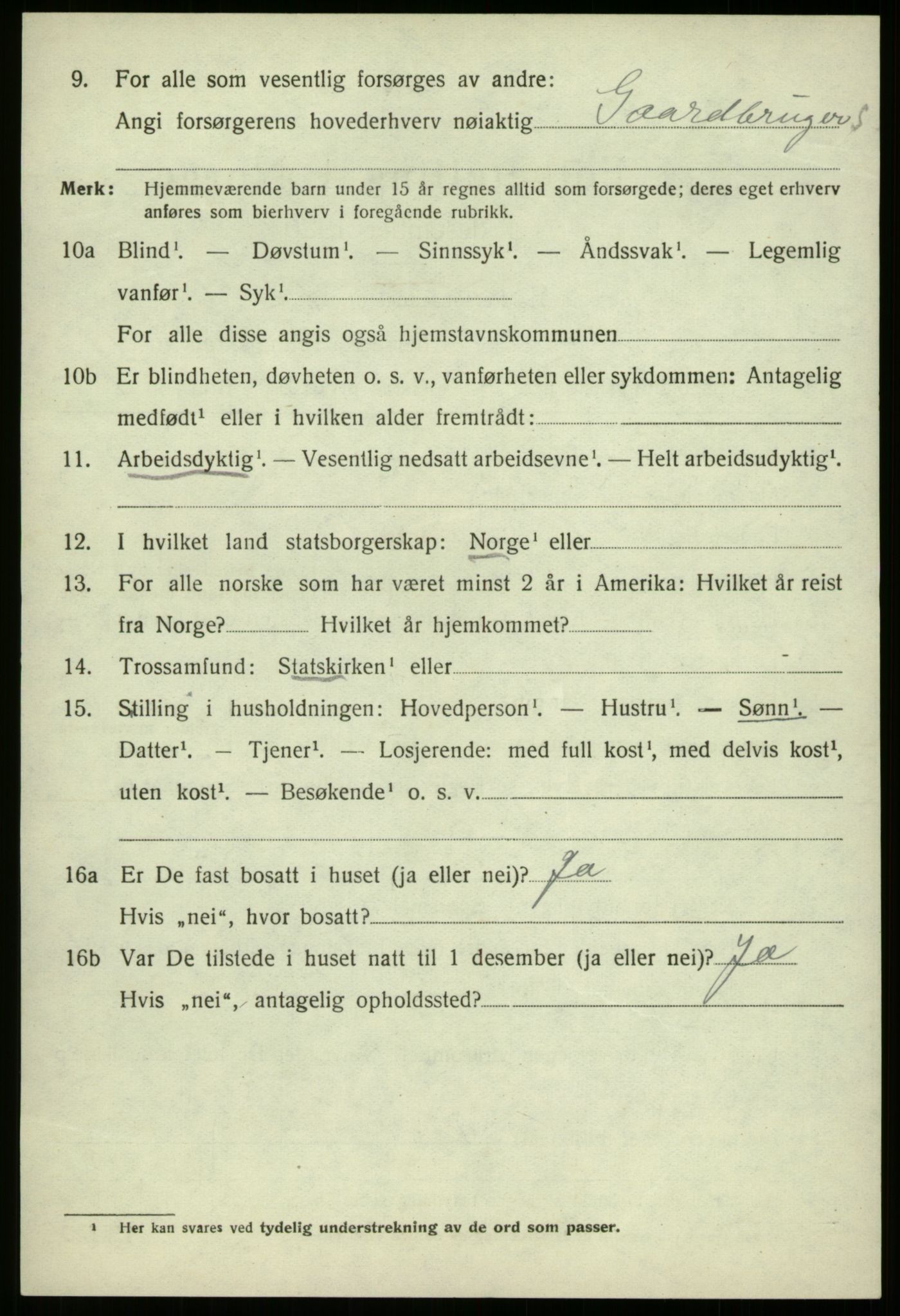 SAB, 1920 census for Selje, 1920, p. 7832