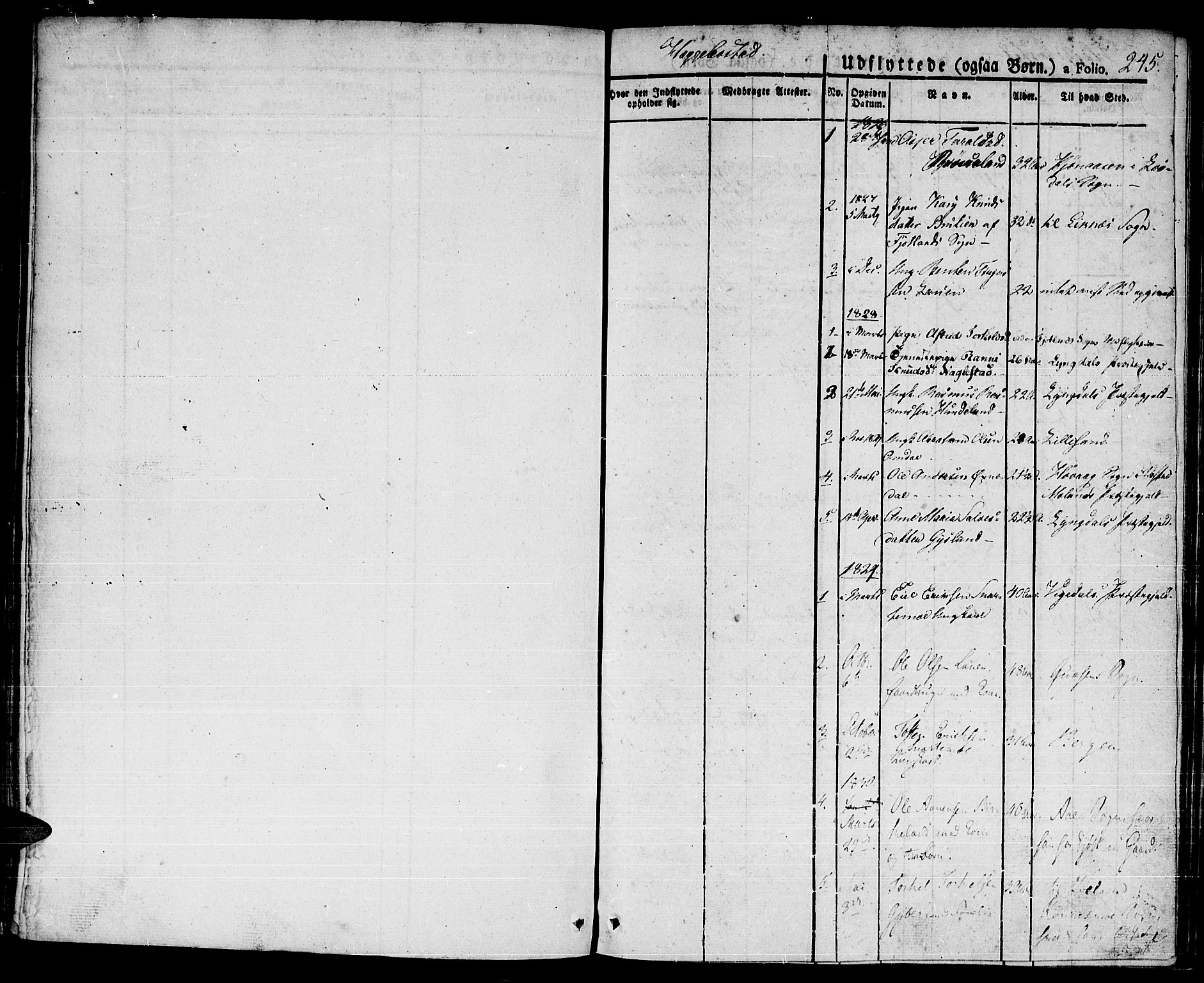 Hægebostad sokneprestkontor, SAK/1111-0024/F/Fa/Faa/L0003: Parish register (official) no. A 3 /1, 1825-1834, p. 245