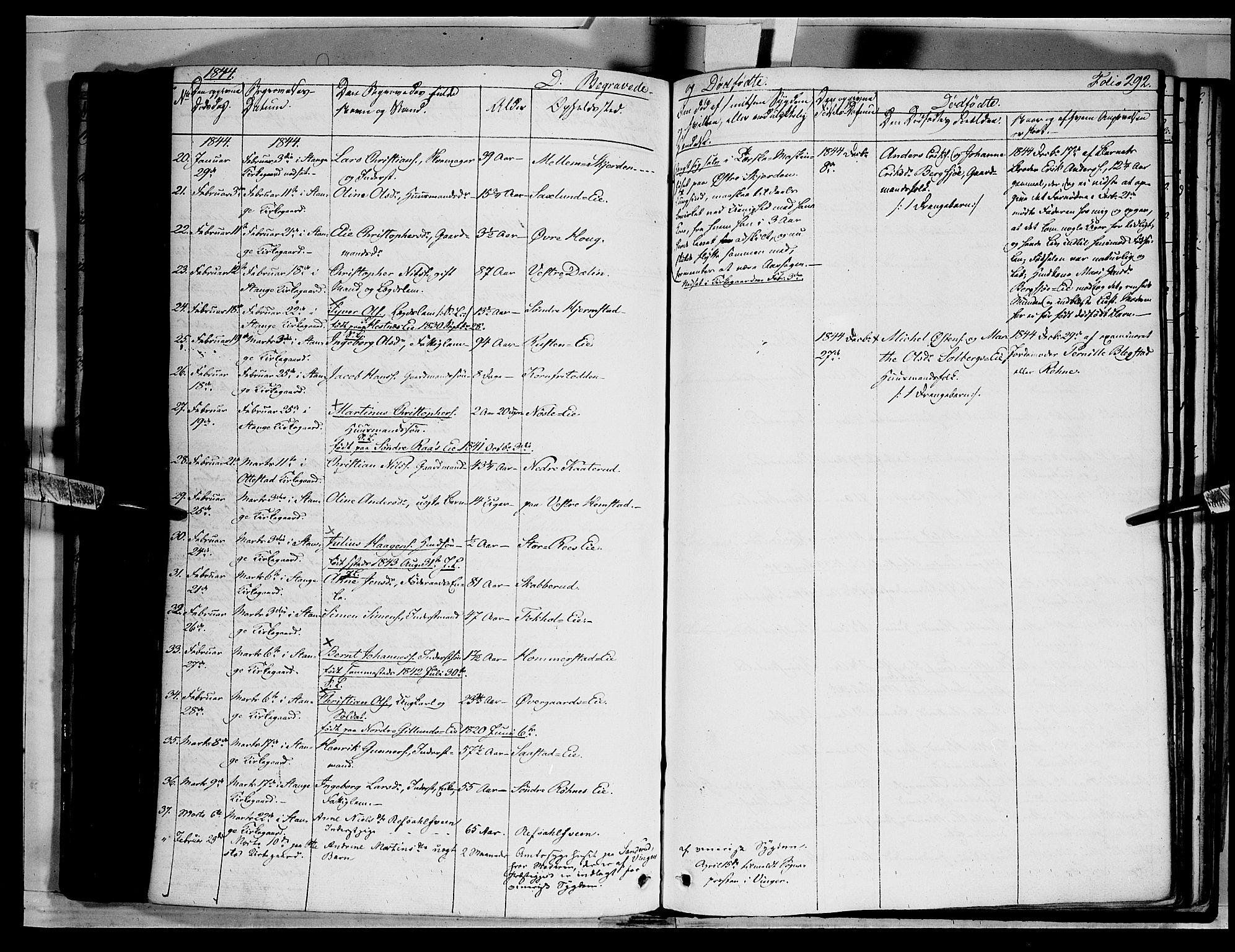 Stange prestekontor, AV/SAH-PREST-002/K/L0010: Parish register (official) no. 10, 1835-1845, p. 292