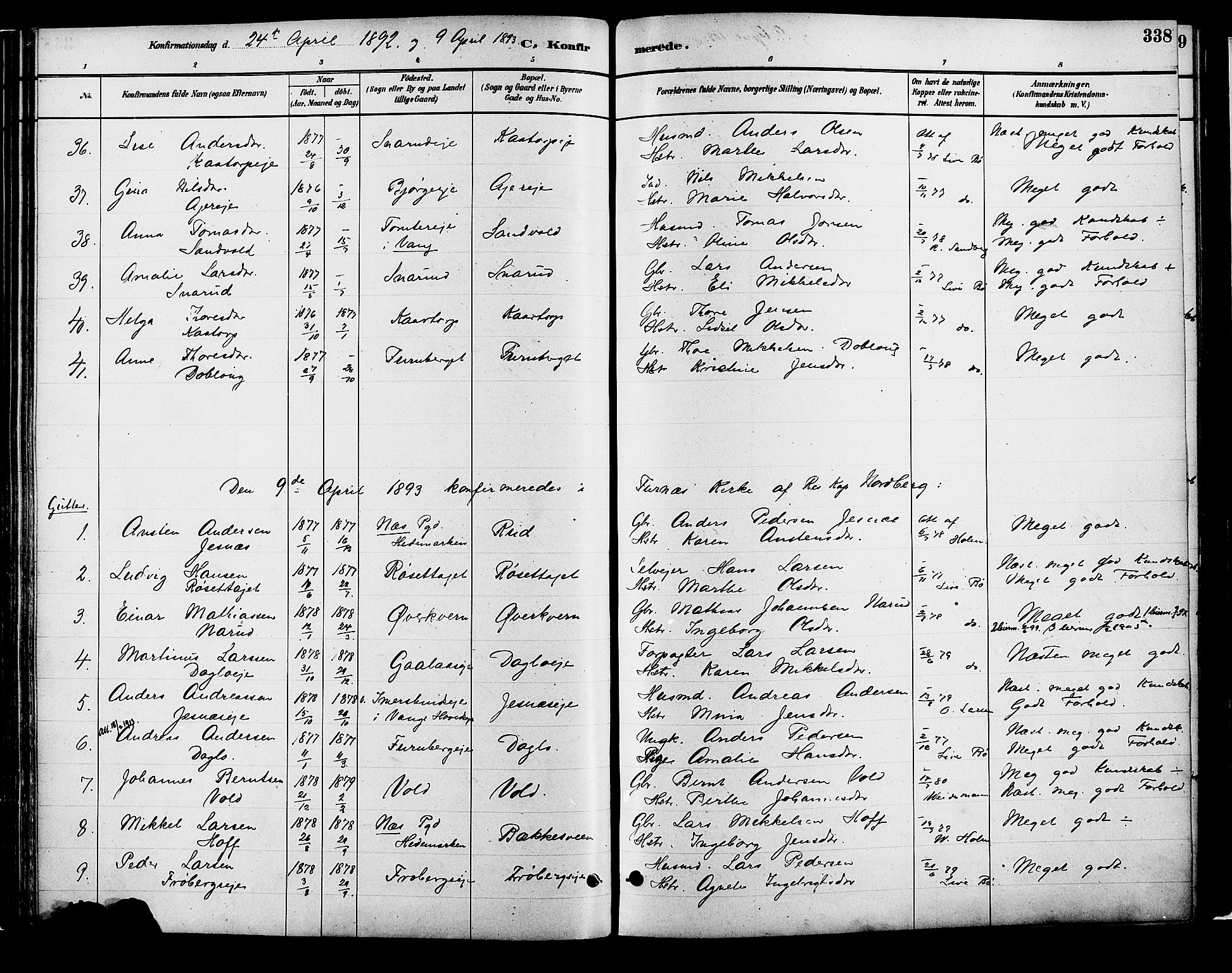 Vang prestekontor, Hedmark, SAH/PREST-008/H/Ha/Haa/L0018B: Parish register (official) no. 18B, 1880-1906, p. 338