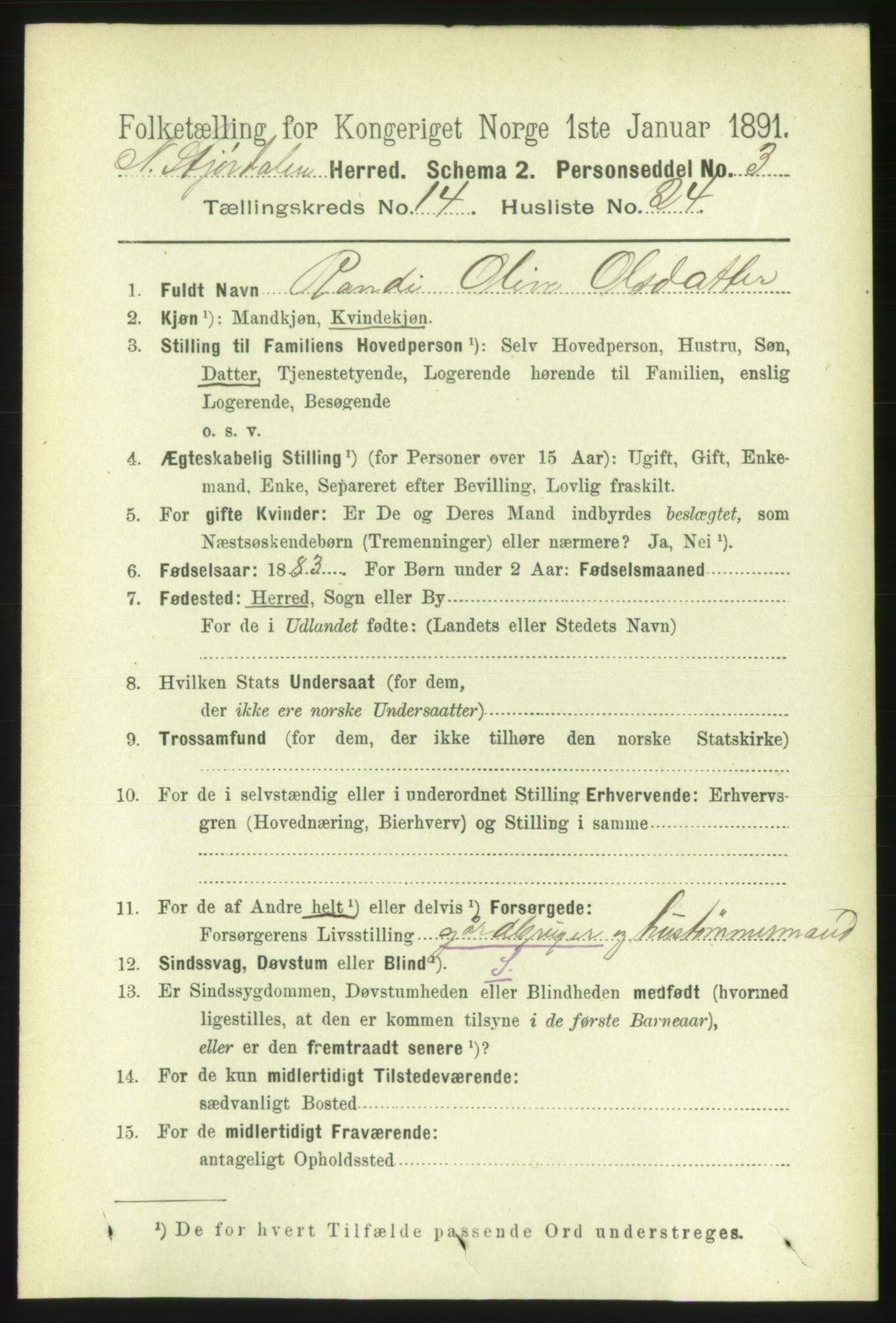 RA, 1891 census for 1714 Nedre Stjørdal, 1891, p. 6680