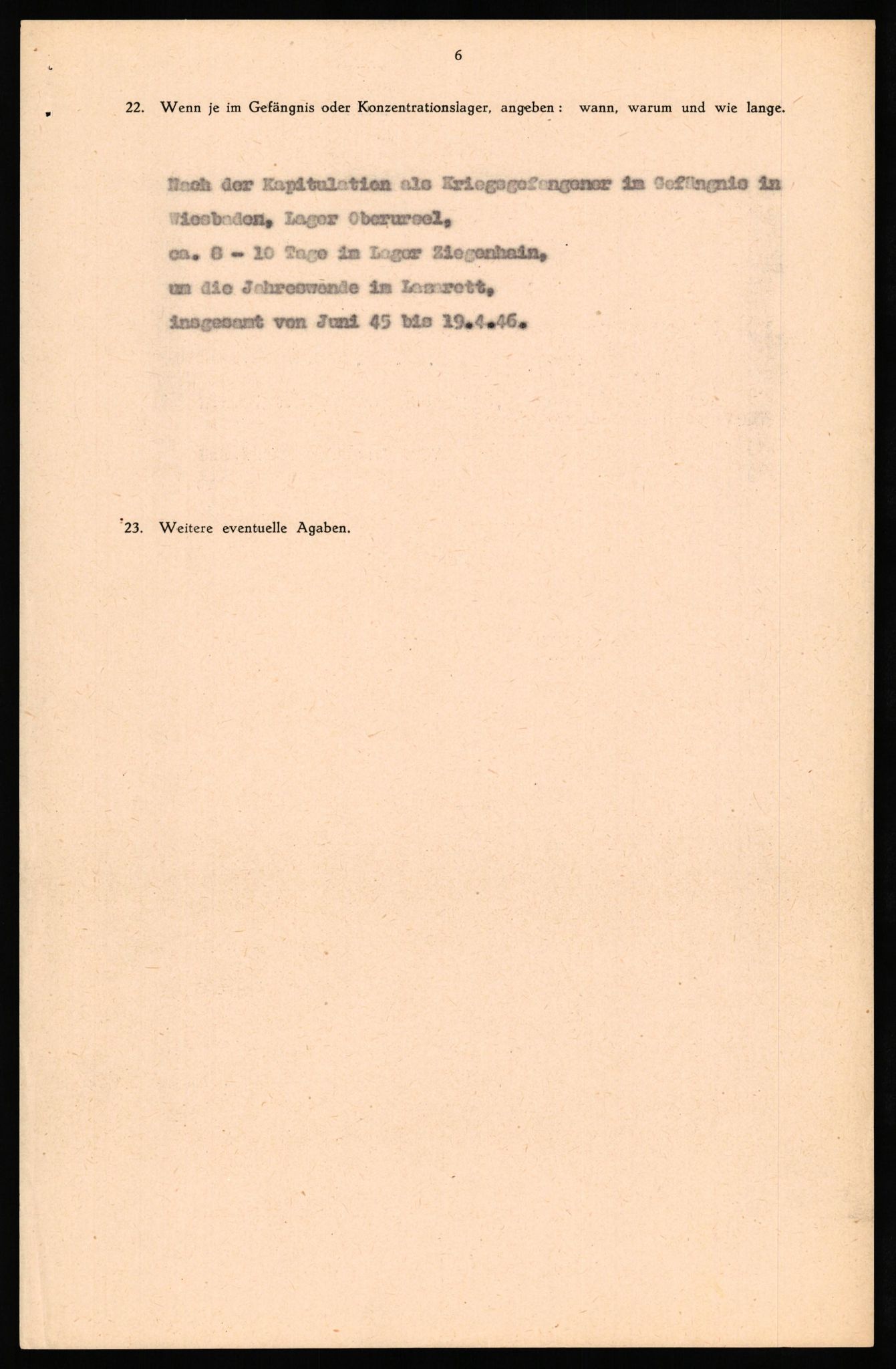 Forsvaret, Forsvarets overkommando II, RA/RAFA-3915/D/Db/L0032: CI Questionaires. Tyske okkupasjonsstyrker i Norge. Tyskere., 1945-1946, p. 210