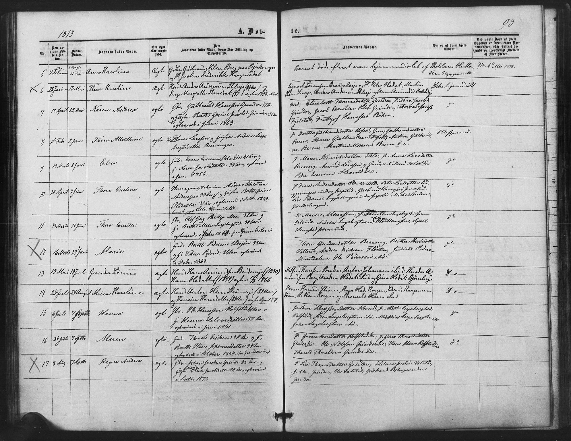Nes prestekontor Kirkebøker, SAO/A-10410/F/Fb/L0001: Parish register (official) no. II 1, 1859-1882, p. 93