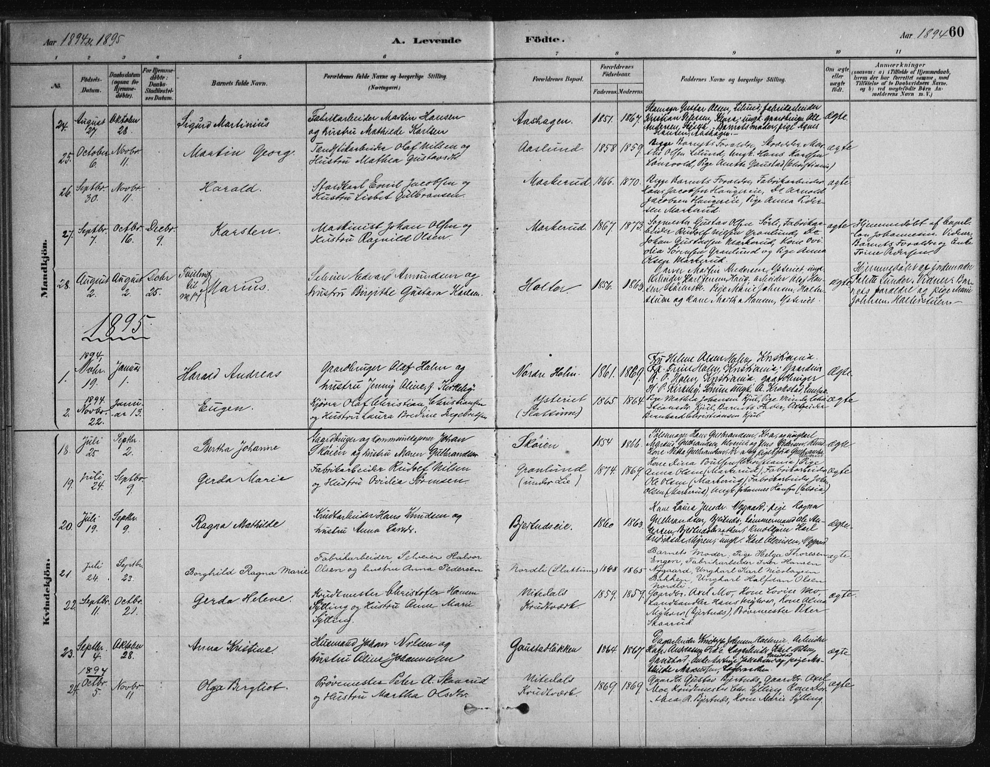 Nittedal prestekontor Kirkebøker, SAO/A-10365a/F/Fa/L0007: Parish register (official) no. I 7, 1879-1901, p. 60