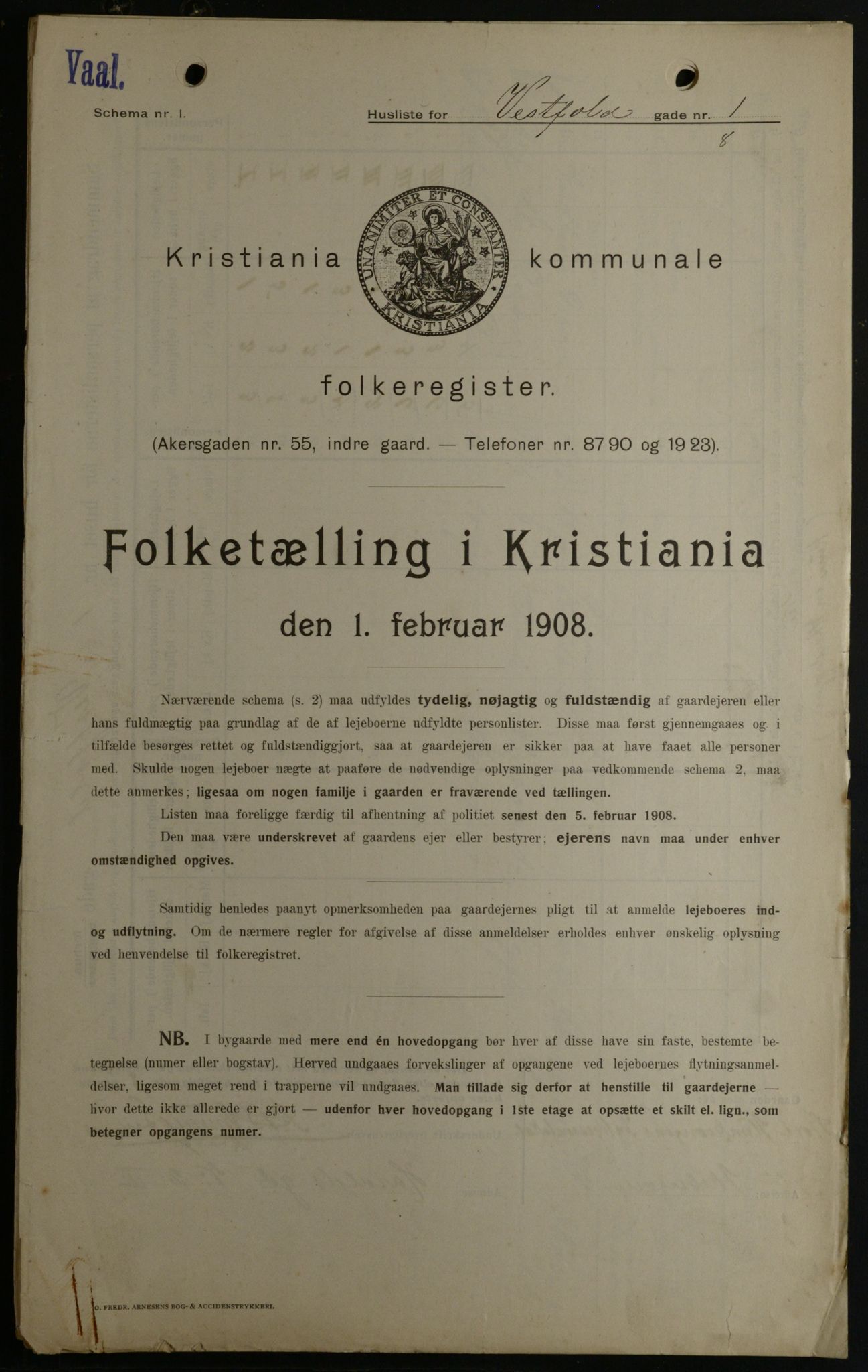 OBA, Municipal Census 1908 for Kristiania, 1908, p. 109865