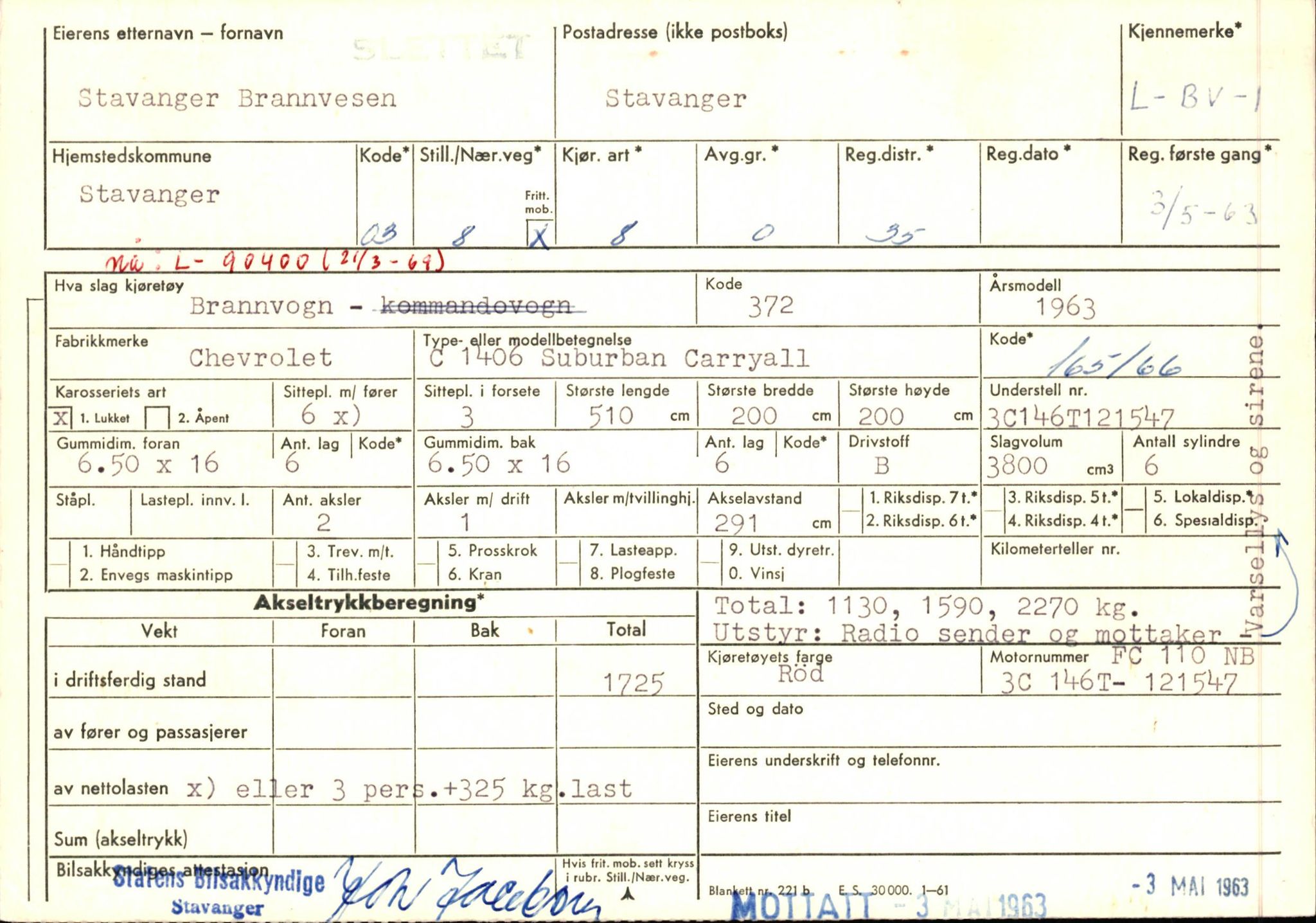 Stavanger trafikkstasjon, AV/SAST-A-101942/0/F/L0001: L-BV-1 - L-349, 1930-1971, p. 3