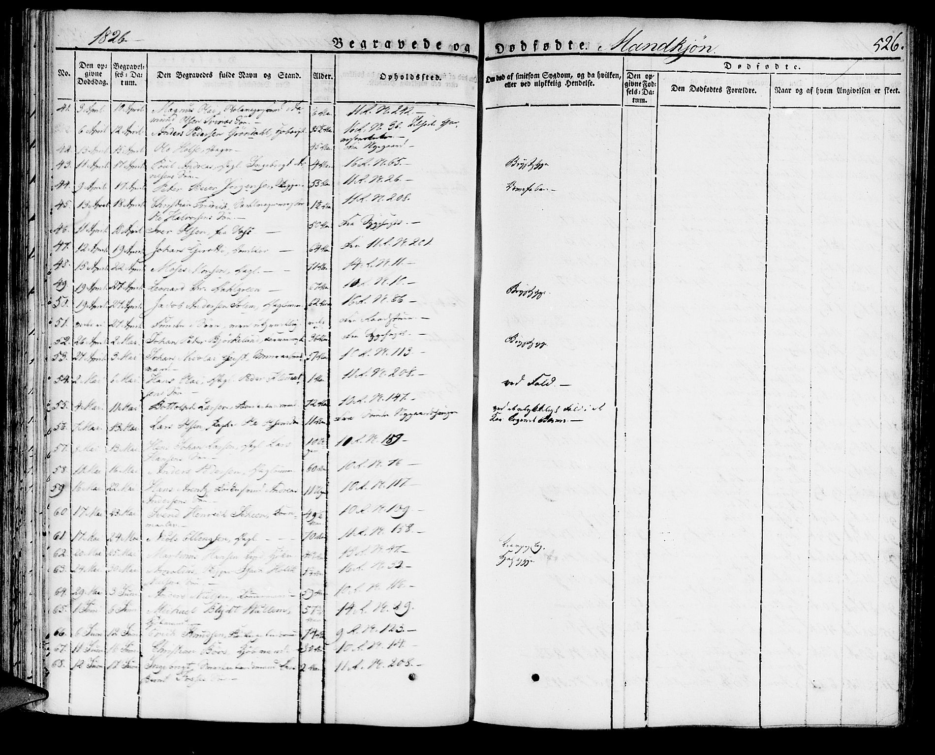 Domkirken sokneprestembete, SAB/A-74801/H/Haa/L0012: Parish register (official) no. A 12, 1821-1840, p. 526