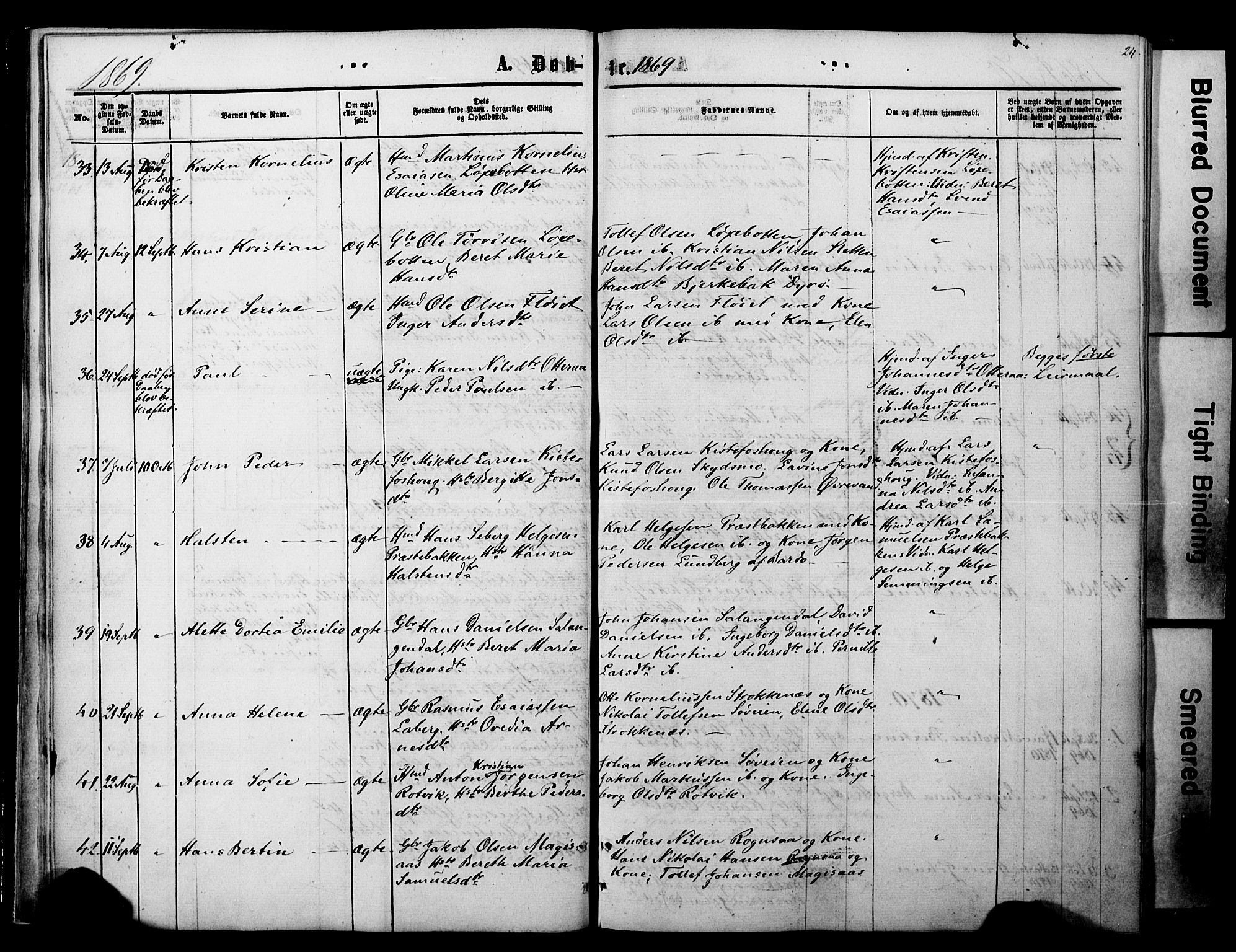 Ibestad sokneprestembete, SATØ/S-0077/H/Ha/Haa/L0013kirke: Parish register (official) no. 13, 1865-1879, p. 24