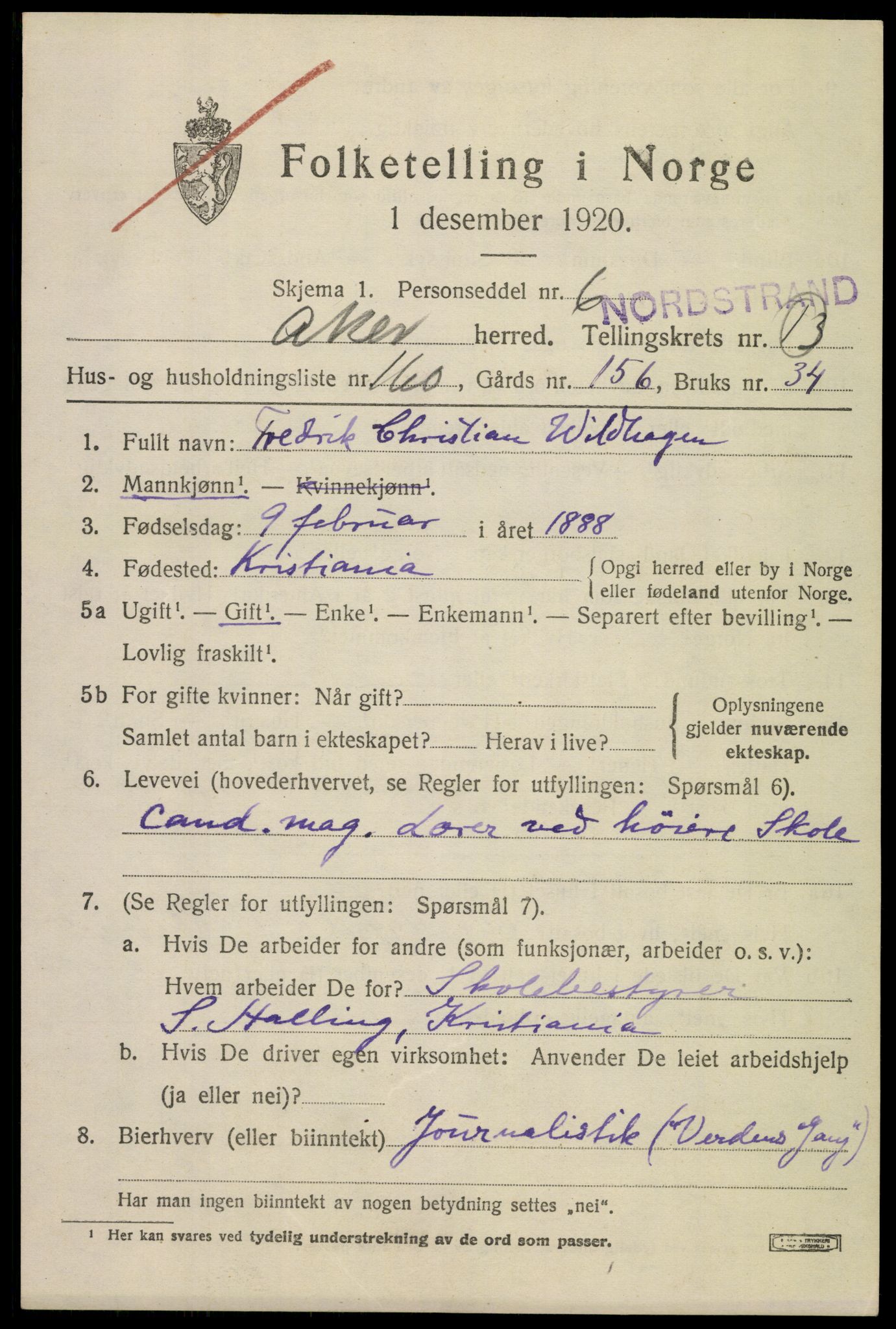 SAO, 1920 census for Aker, 1920, p. 81486