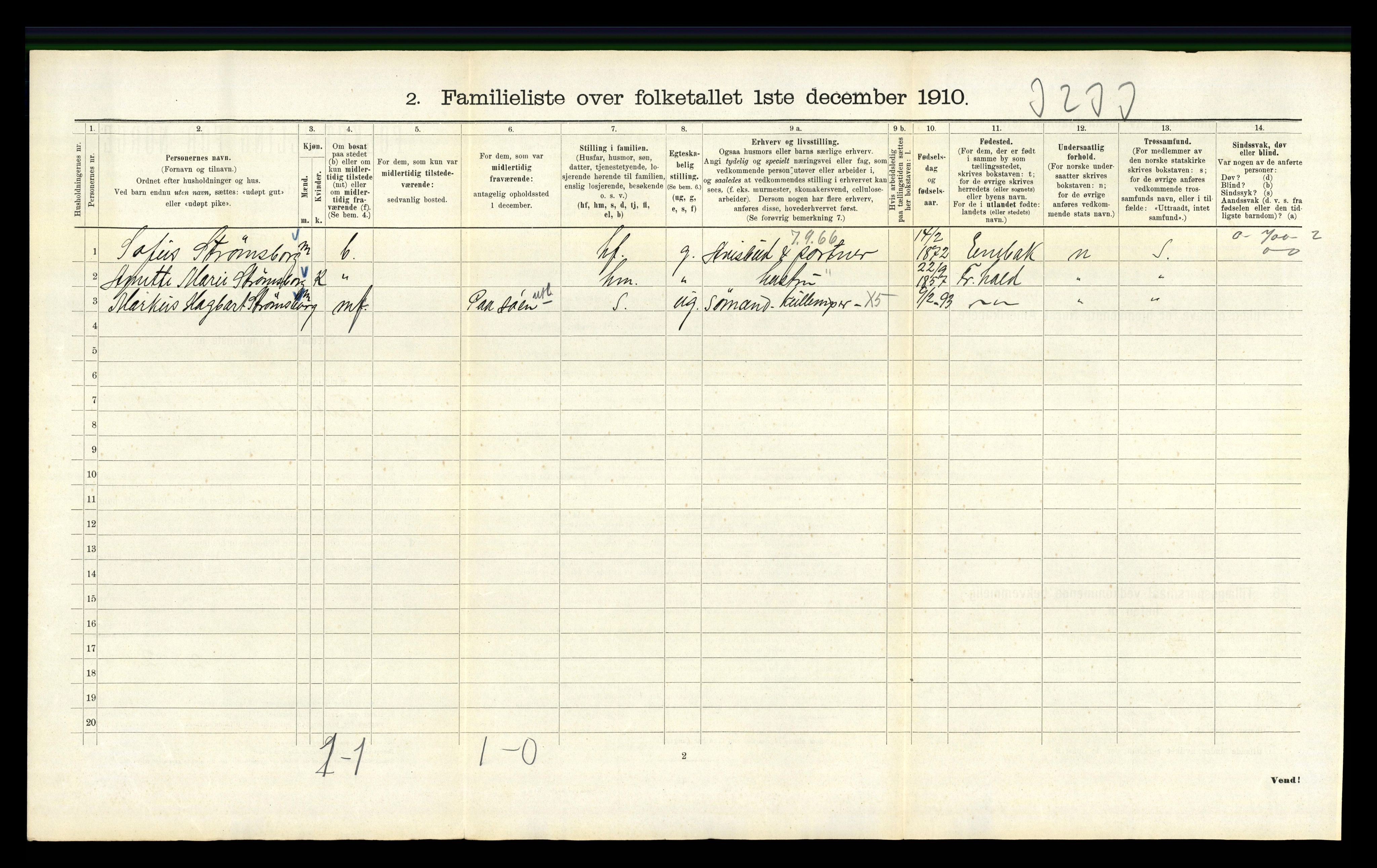 RA, 1910 census for Kristiania, 1910, p. 23396