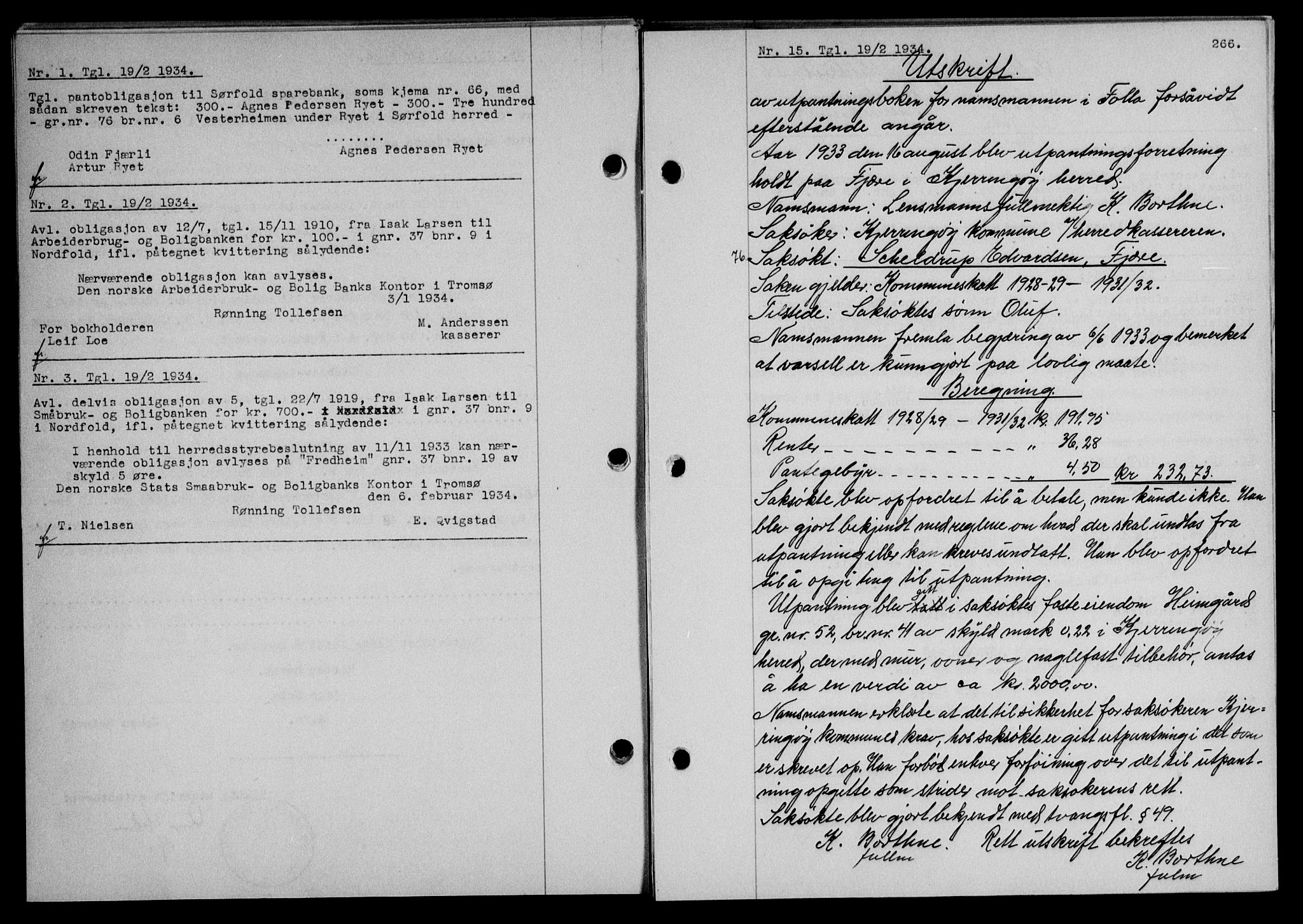 Salten sorenskriveri, SAT/A-4578/1/2/2C/L0064: Mortgage book no. 54, 1933-1934, Deed date: 19.02.1934