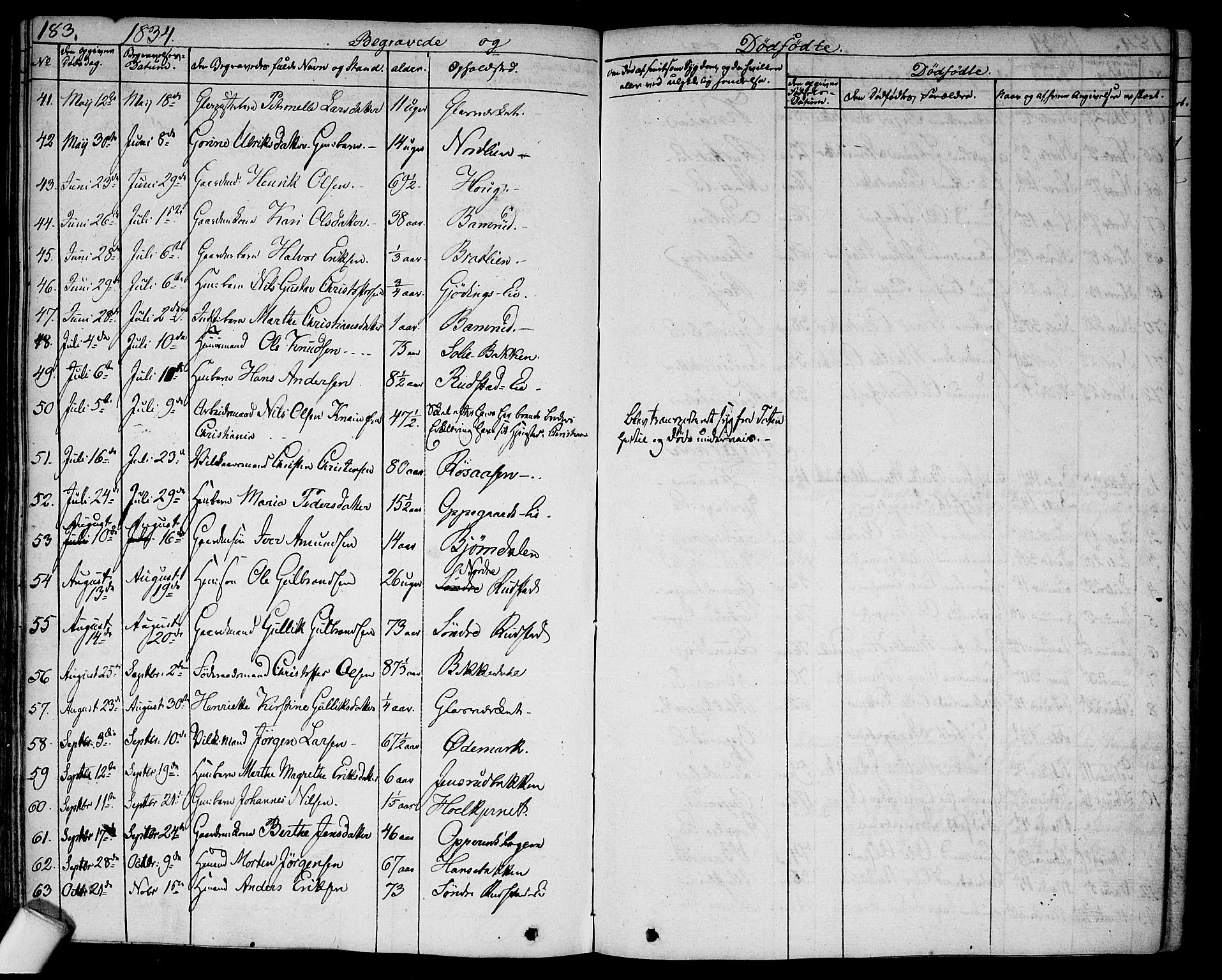 Hurdal prestekontor Kirkebøker, AV/SAO-A-10889/F/Fa/L0004: Parish register (official) no. I 4, 1828-1845, p. 183