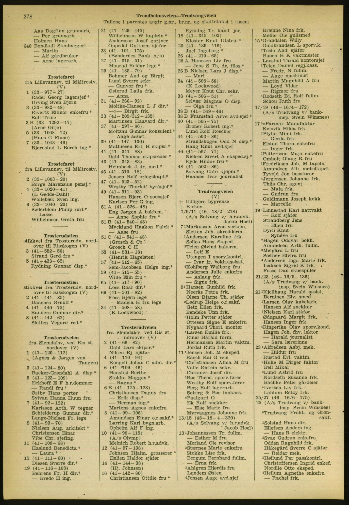 Kristiania/Oslo adressebok, PUBL/-, 1954, p. 278