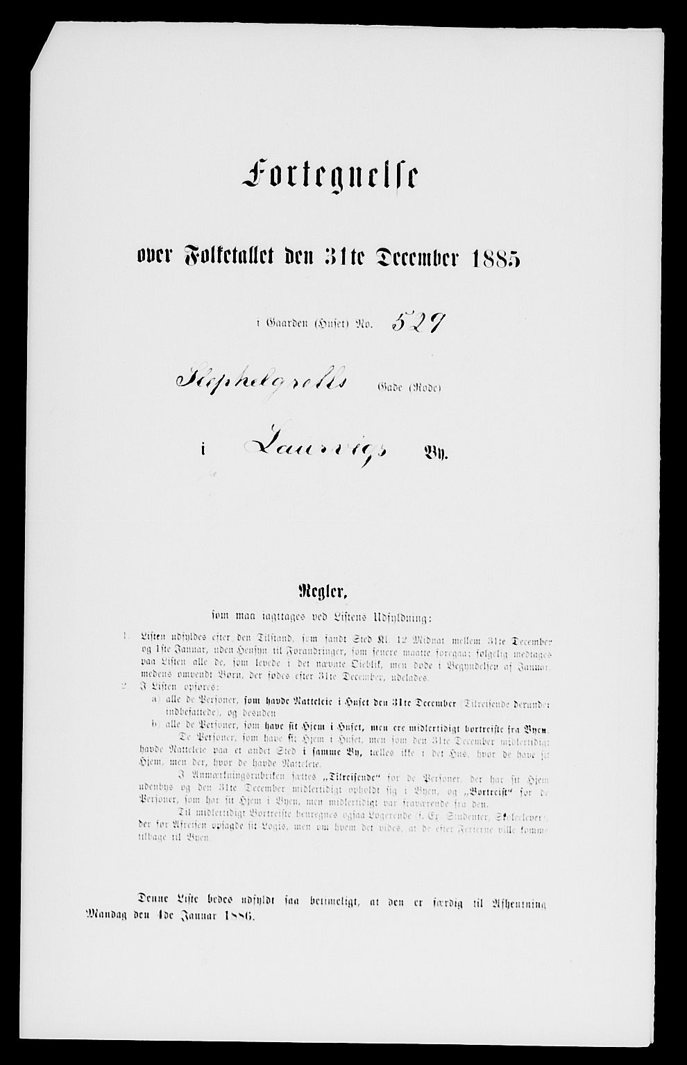 SAKO, 1885 census for 0707 Larvik, 1885, p. 1473