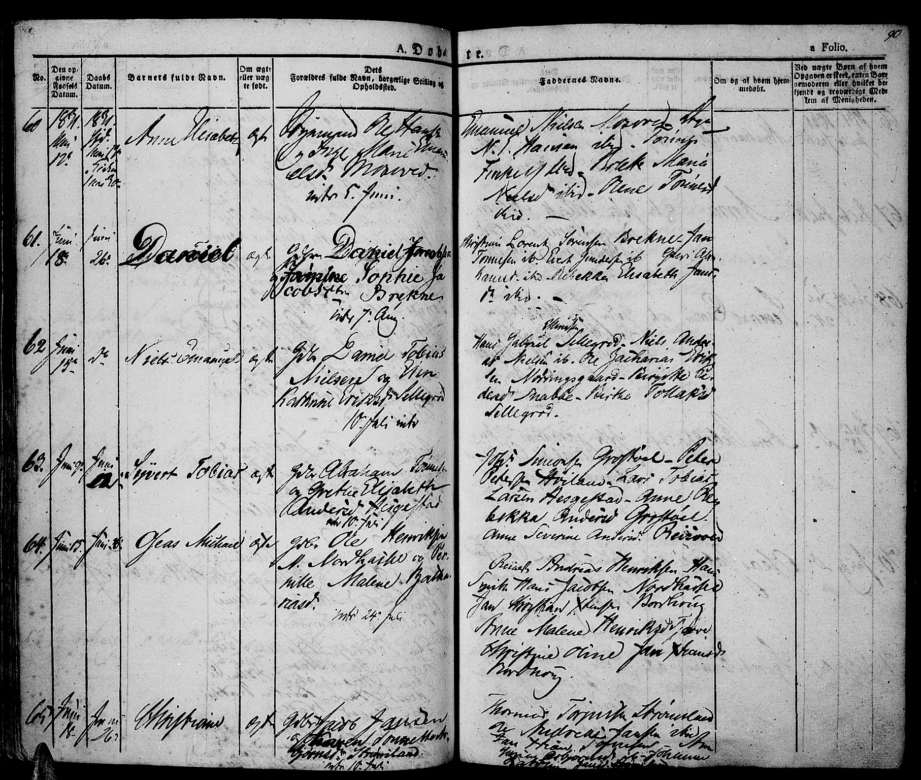 Lista sokneprestkontor, AV/SAK-1111-0027/F/Fa/L0008: Parish register (official) no. A 8, 1823-1835, p. 90