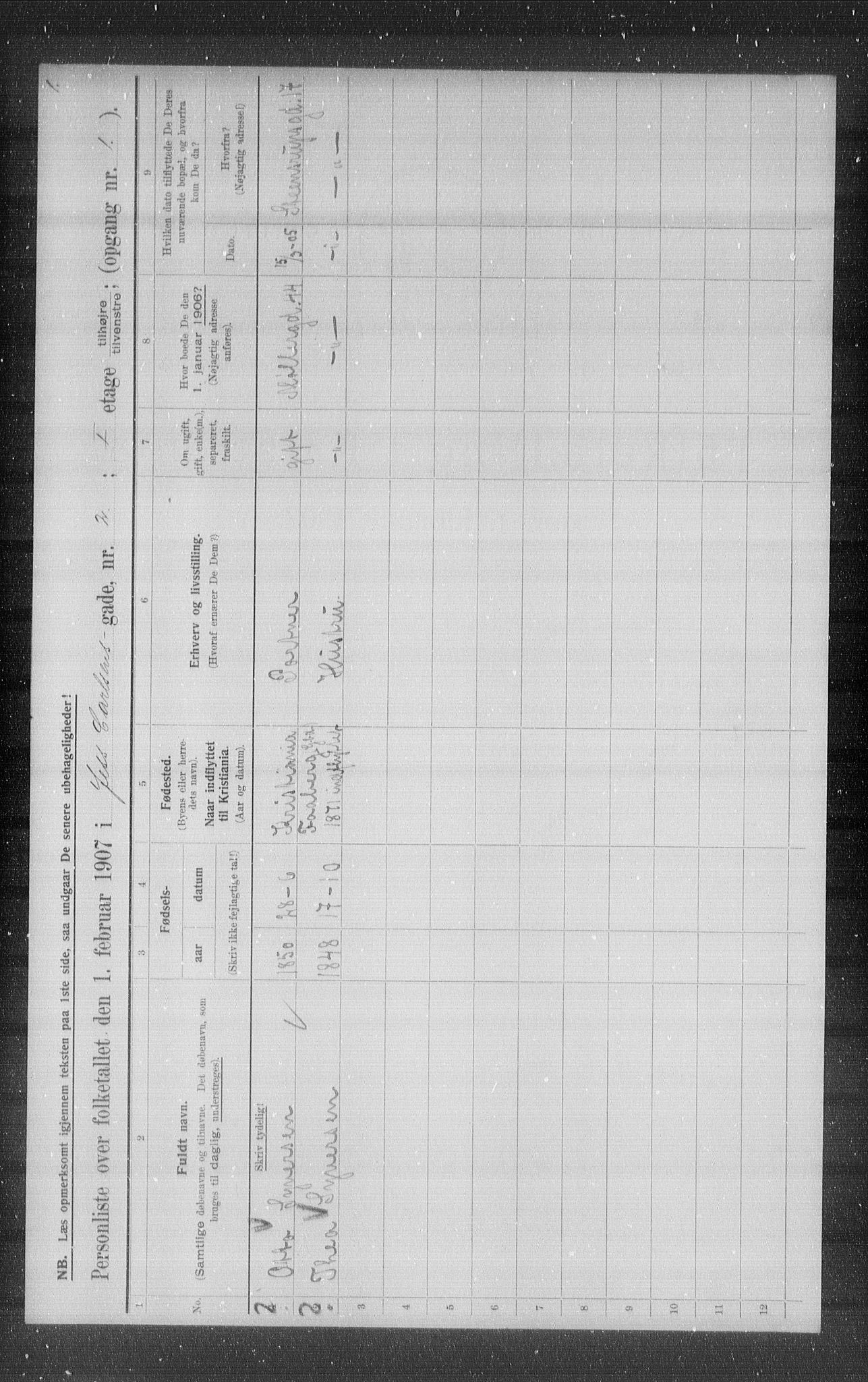 OBA, Municipal Census 1907 for Kristiania, 1907, p. 23925