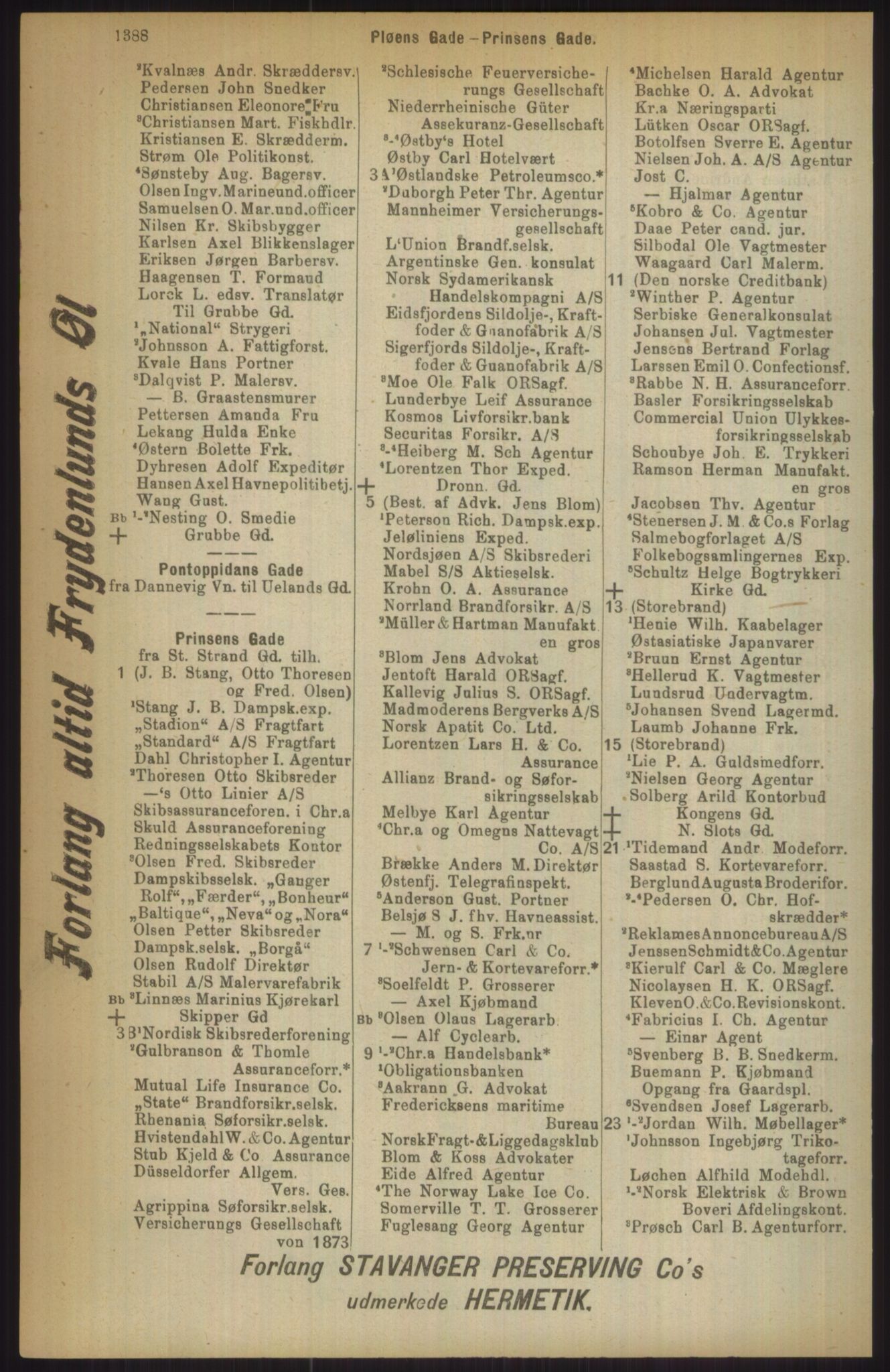 Kristiania/Oslo adressebok, PUBL/-, 1911, p. 1388