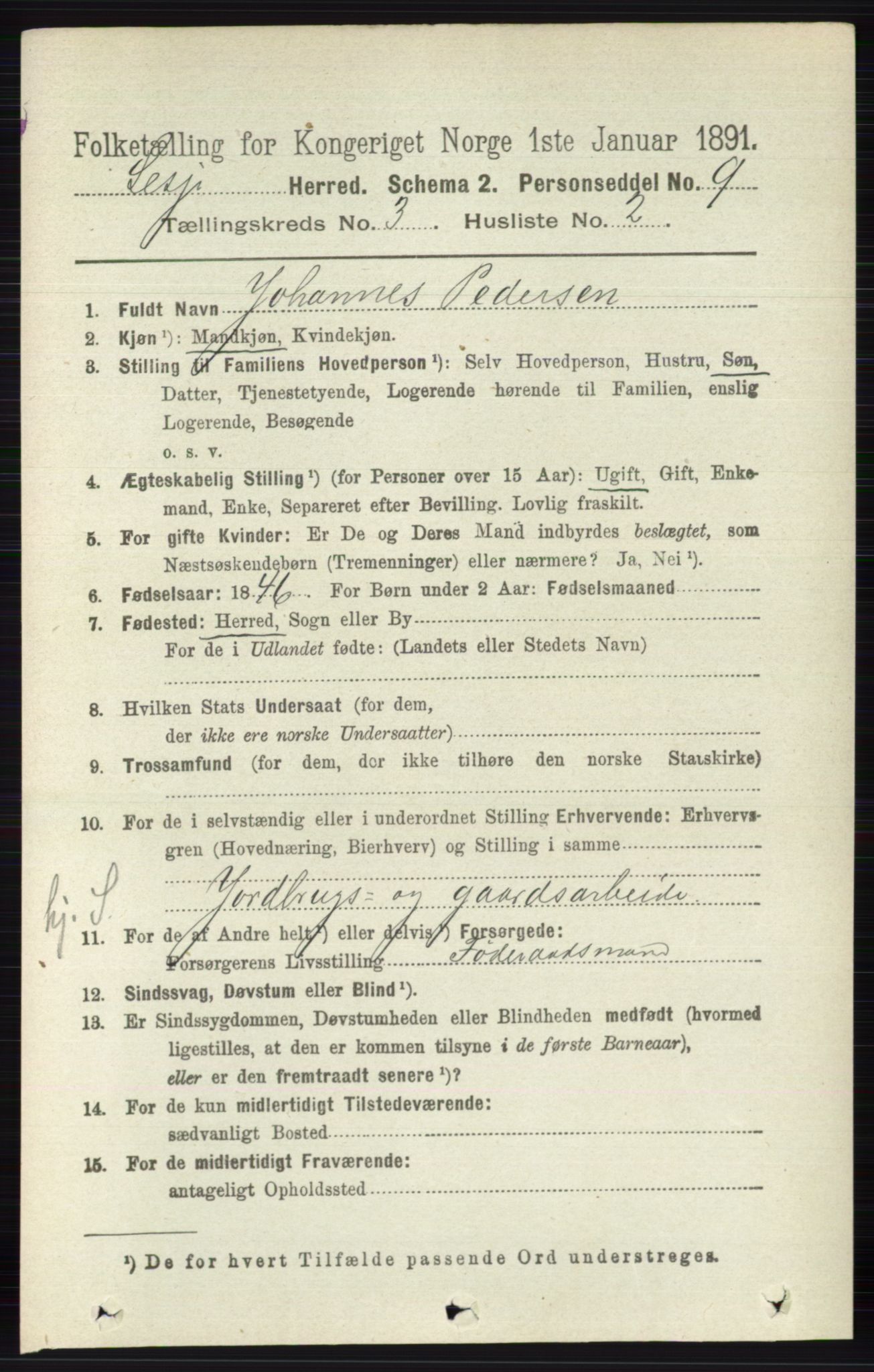 RA, 1891 census for 0512 Lesja, 1891, p. 643