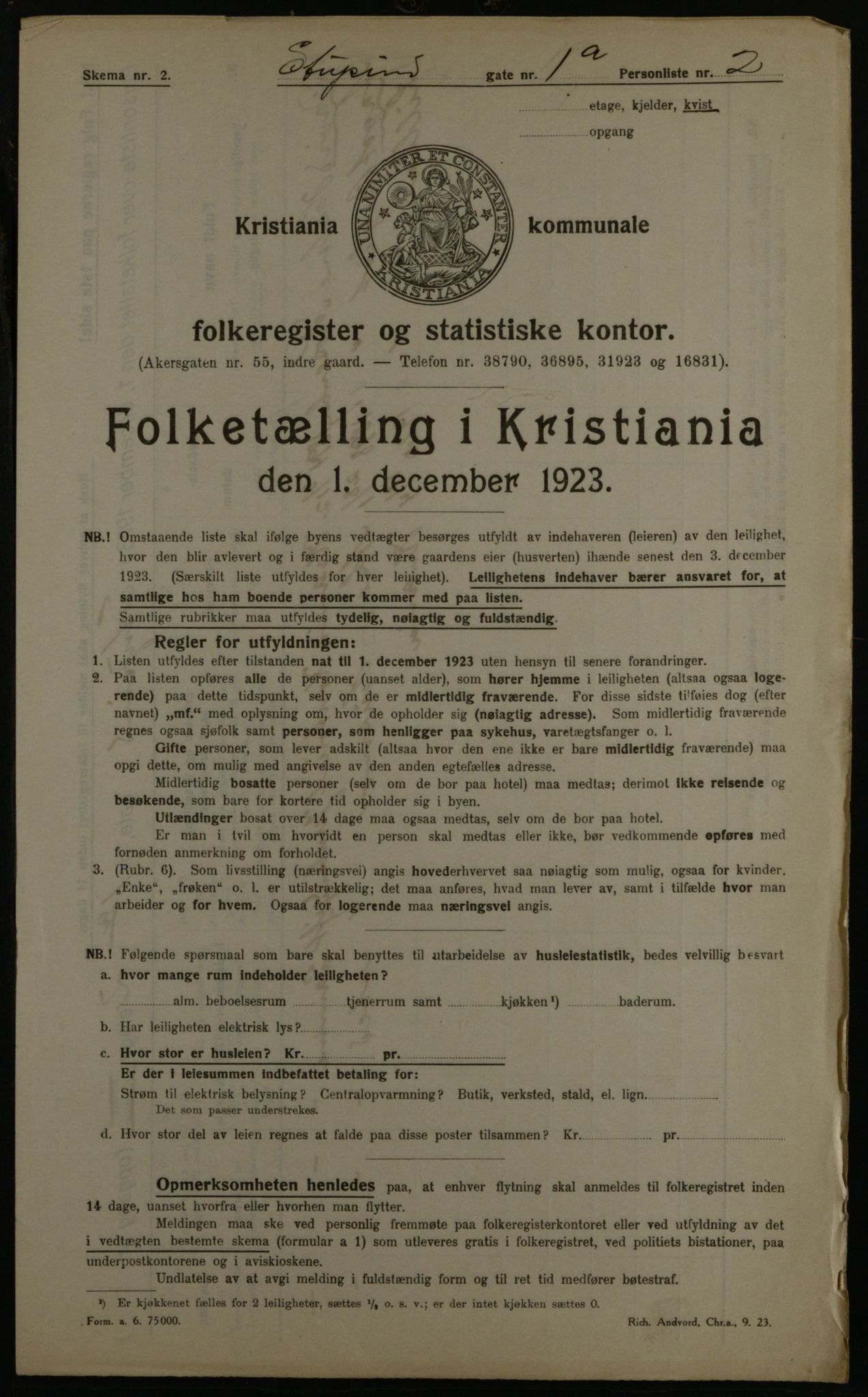 OBA, Municipal Census 1923 for Kristiania, 1923, p. 115680