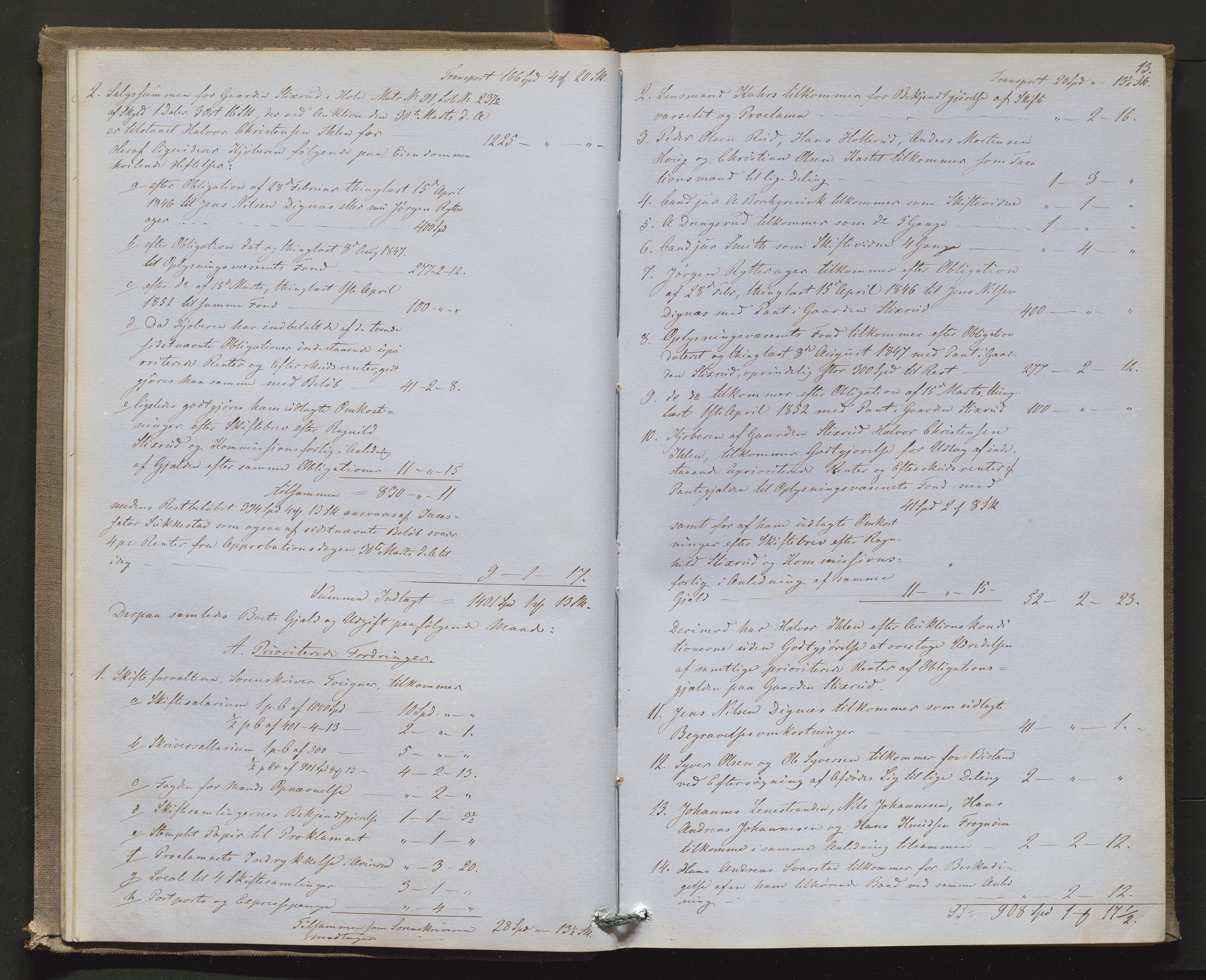 Ringerike sorenskriveri, AV/SAKO-A-105/H/Hb/Hbd/Hbda/L0004: Skifteutlodningsprotokoll, 1857-1862, p. 12b-13a
