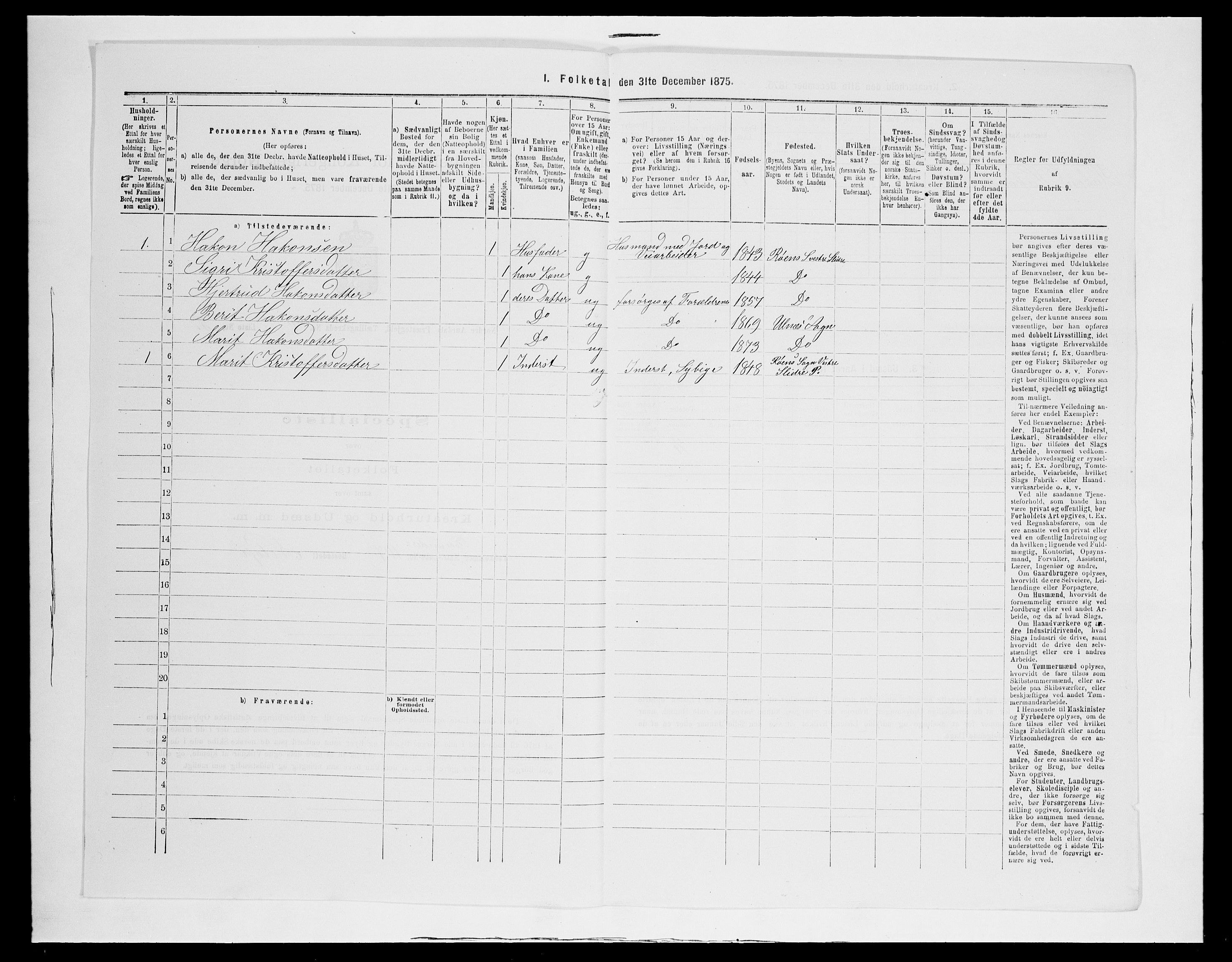 SAH, 1875 census for 0542P Nord-Aurdal, 1875, p. 621