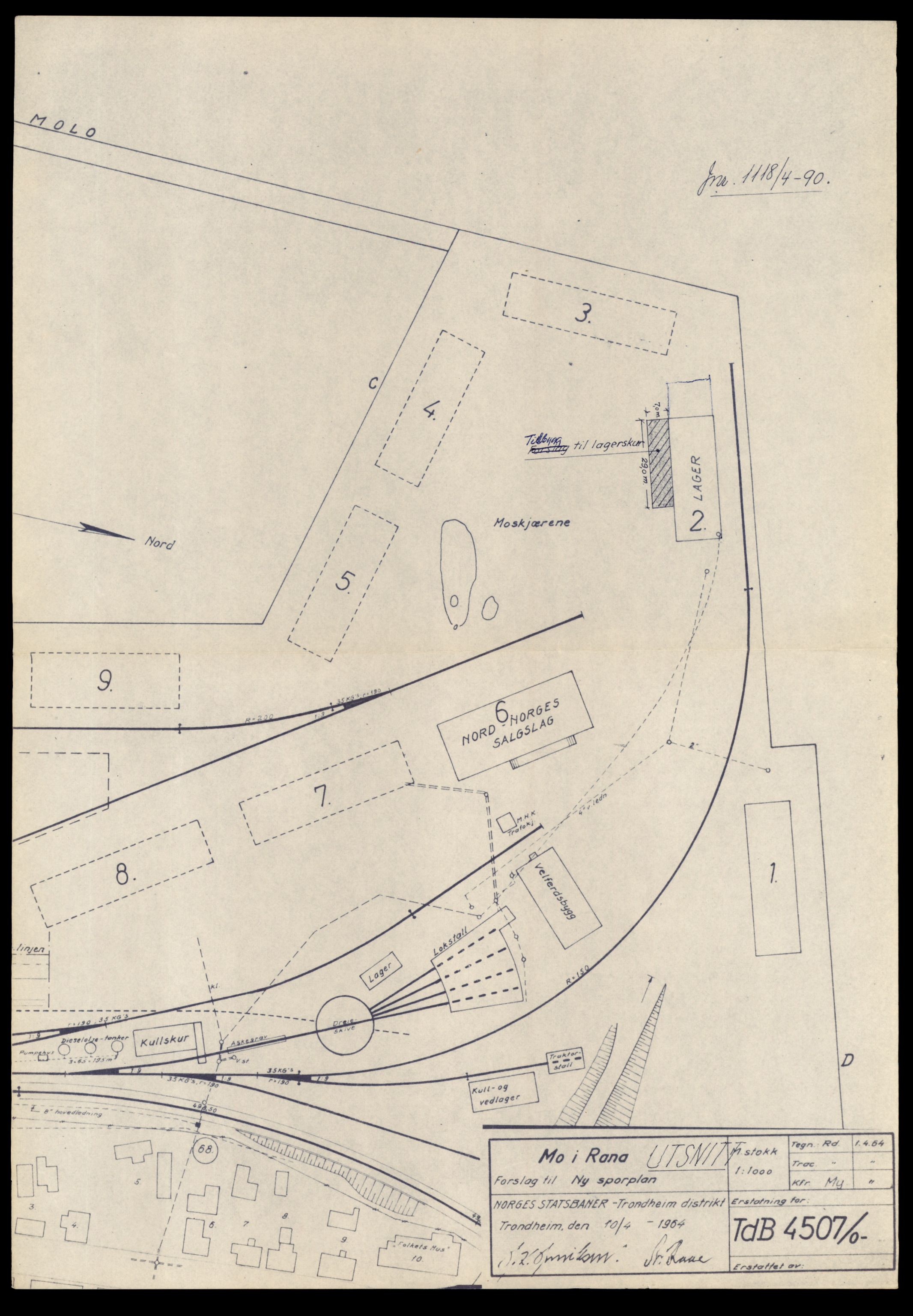 Norges statsbaner (NSB) - Trondheim distrikt, AV/SAT-A-6436/0002/Dd/L0818: --, p. 1264